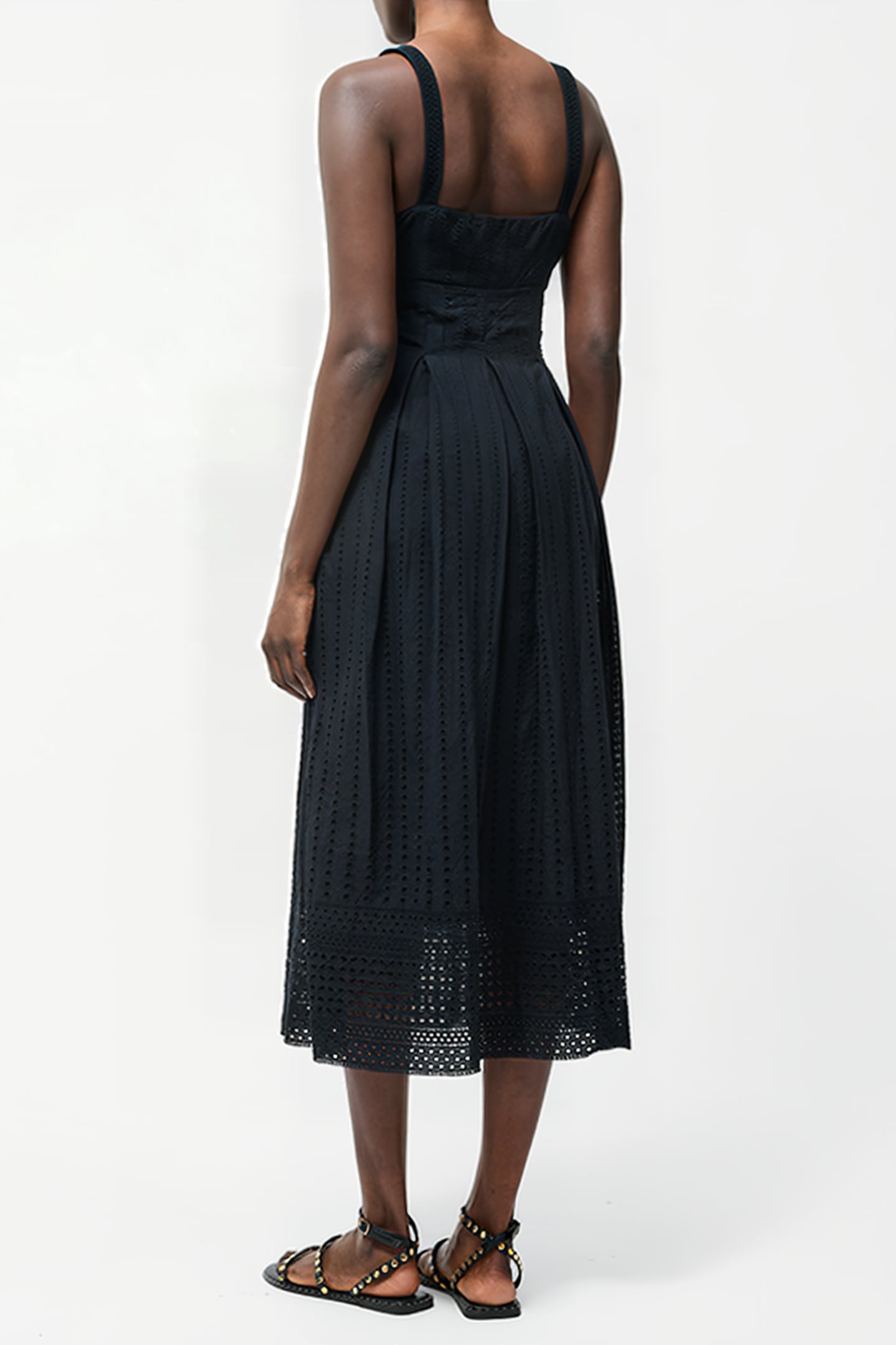 BRODERIE STRAP DRESS M SS25 BLACK 3