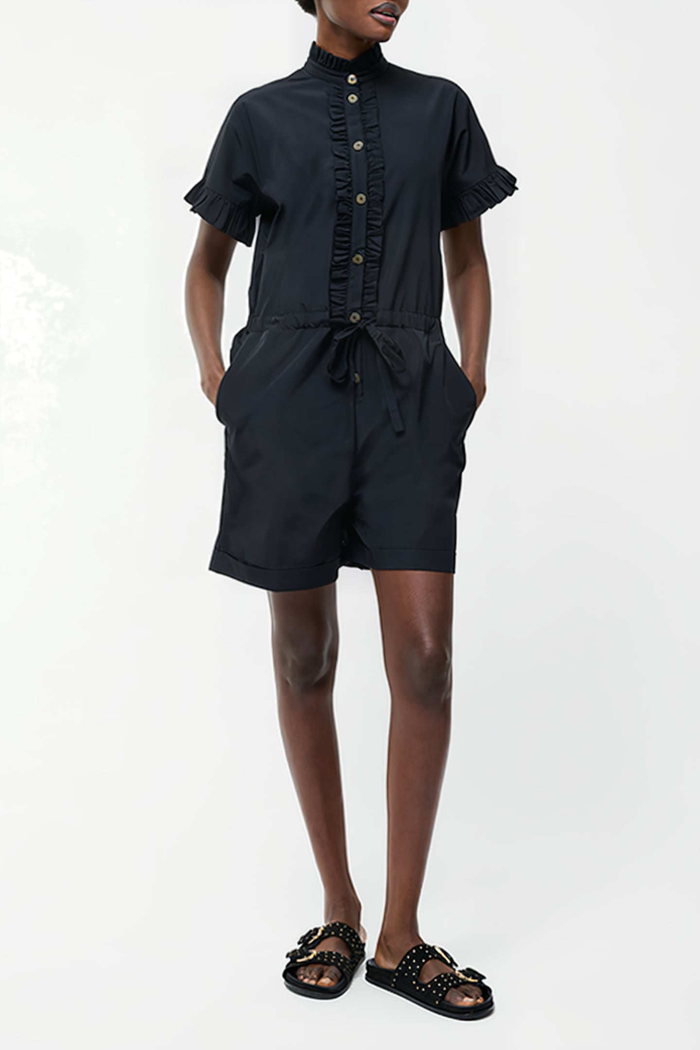 FRILL PLAYSUIT BLACK 2