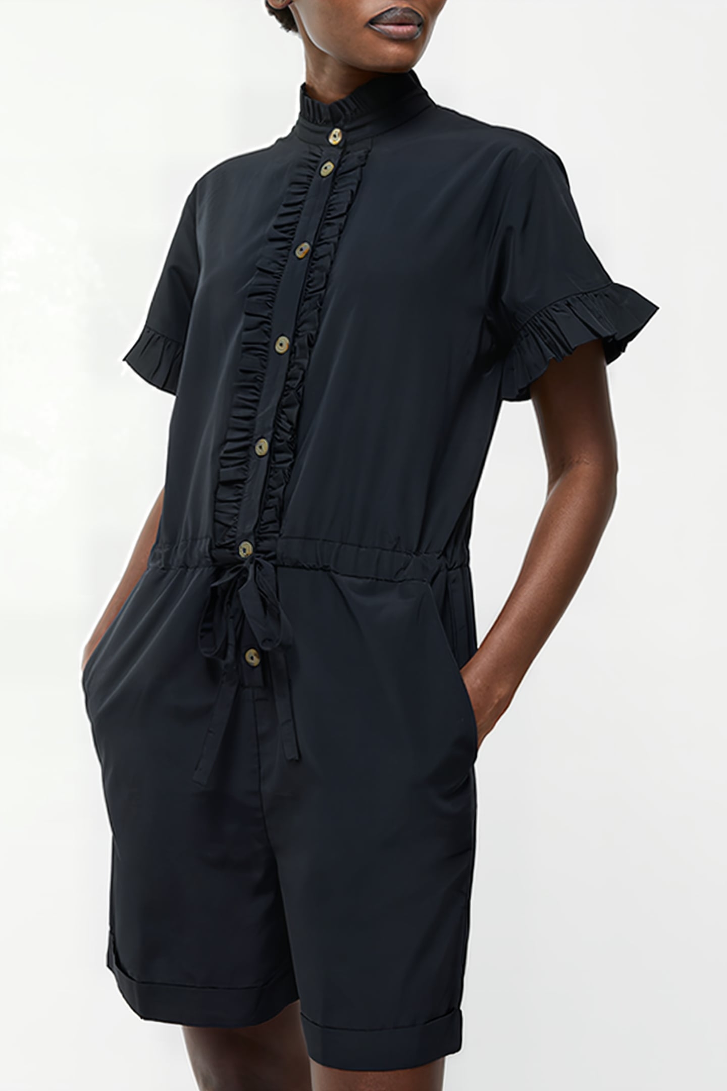 FRILL PLAYSUIT BLACK 1