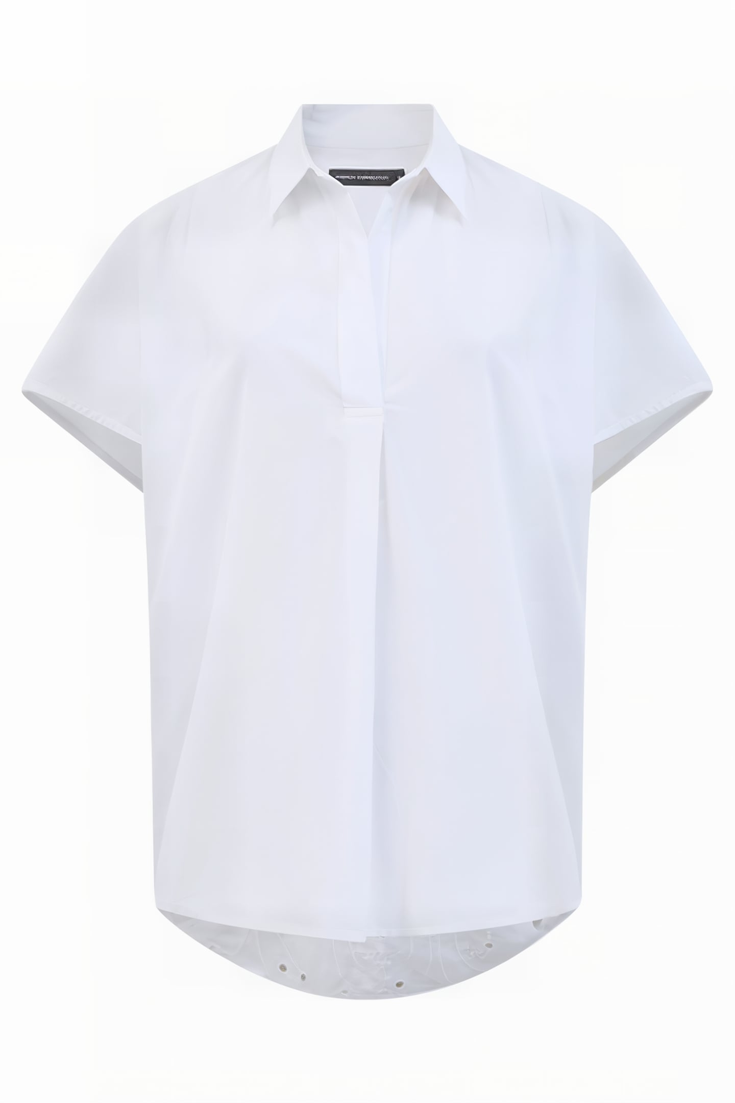 BRODERIE BACK SHORT SLEEVE POPOVER SHIRT LINEN WHITE 4