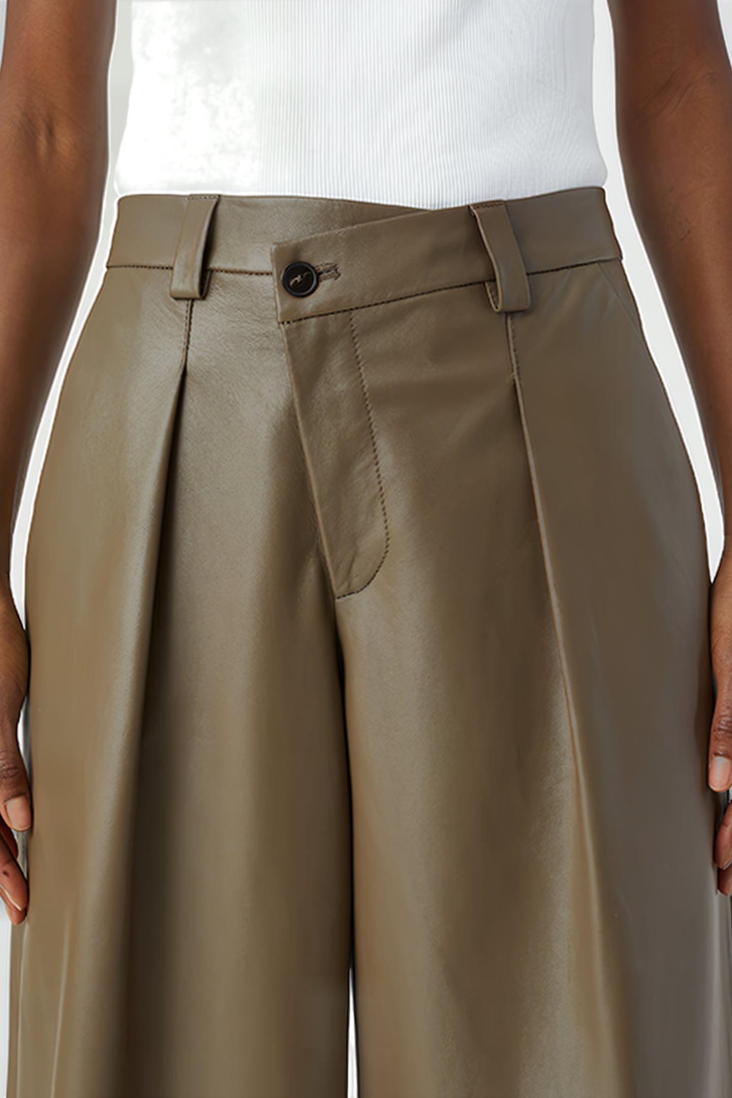 HELSTON LEATHER PANTS OLD PINE 6