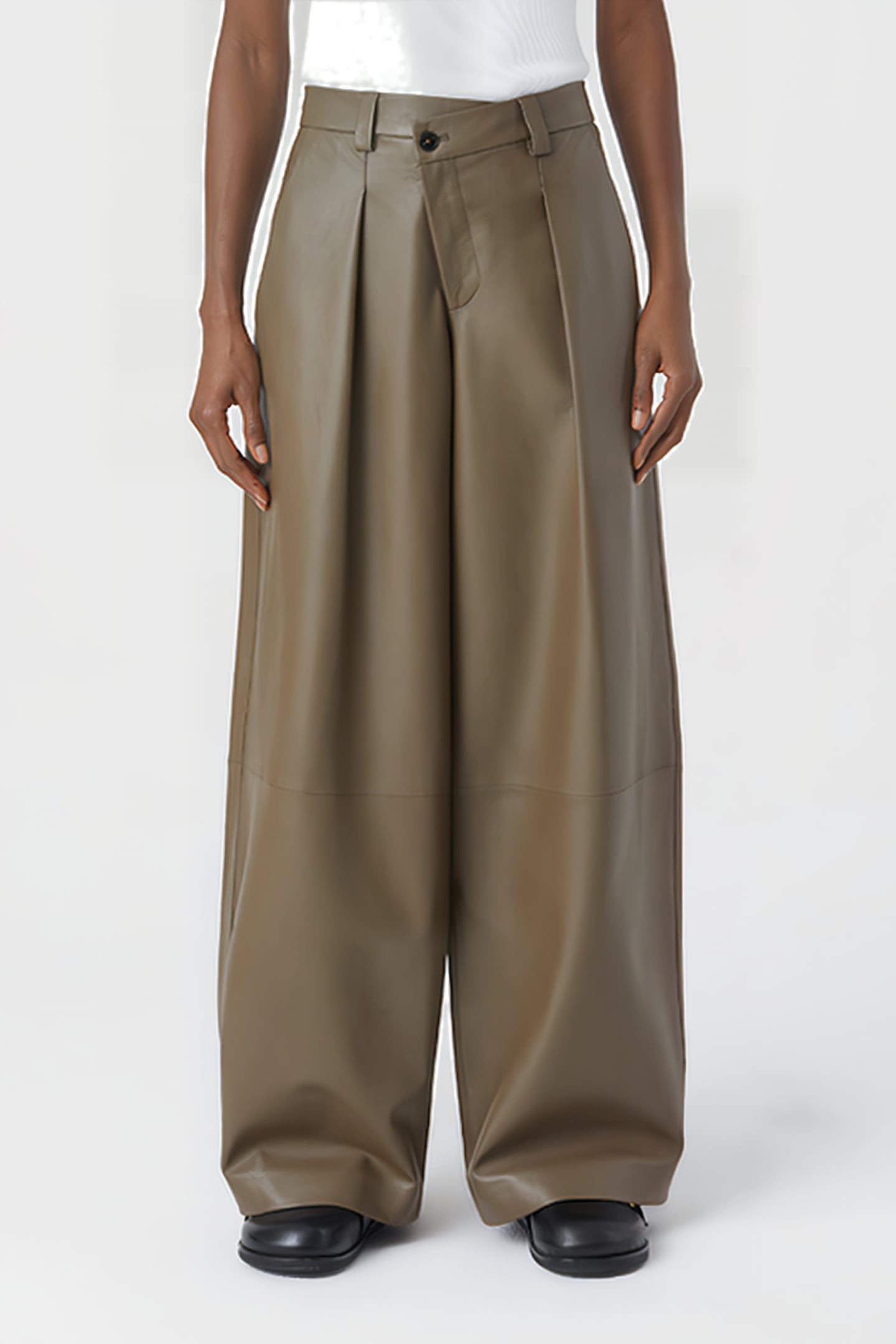 HELSTON LEATHER PANTS OLD PINE 1