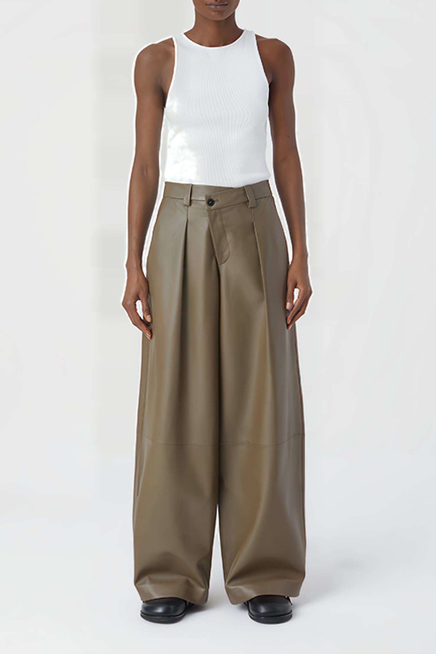 HELSTON LEATHER PANTS OLD PINE 3