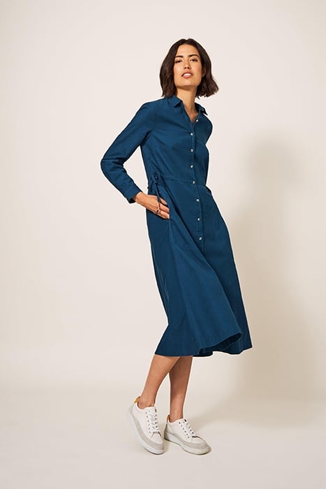 JADE CORD SHIRT DRESS DARK TEAL 5