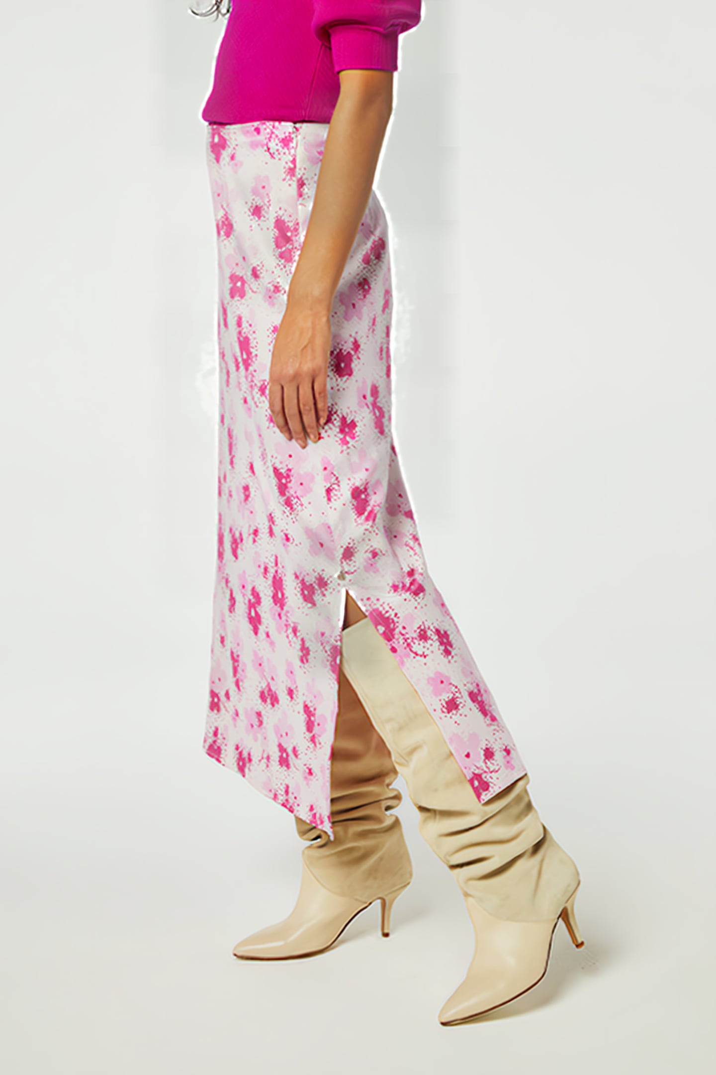 LAURIE SKIRT HOT PINK/CREAM WHITE 4