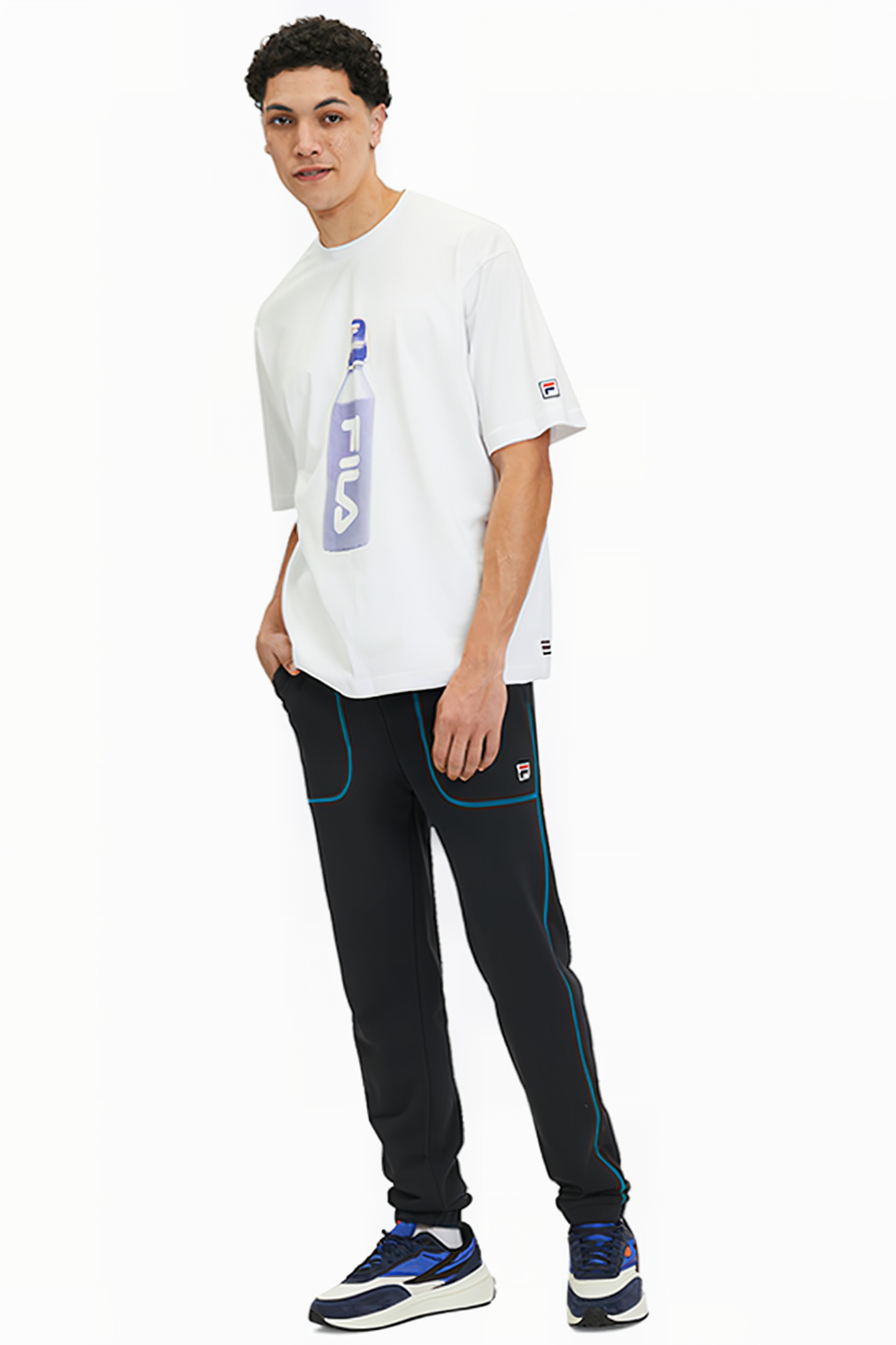 BOXY FIT SHORT SLEEVES T-SHIRT WITH WATER BOTTLE GRAPHIC WHI 3