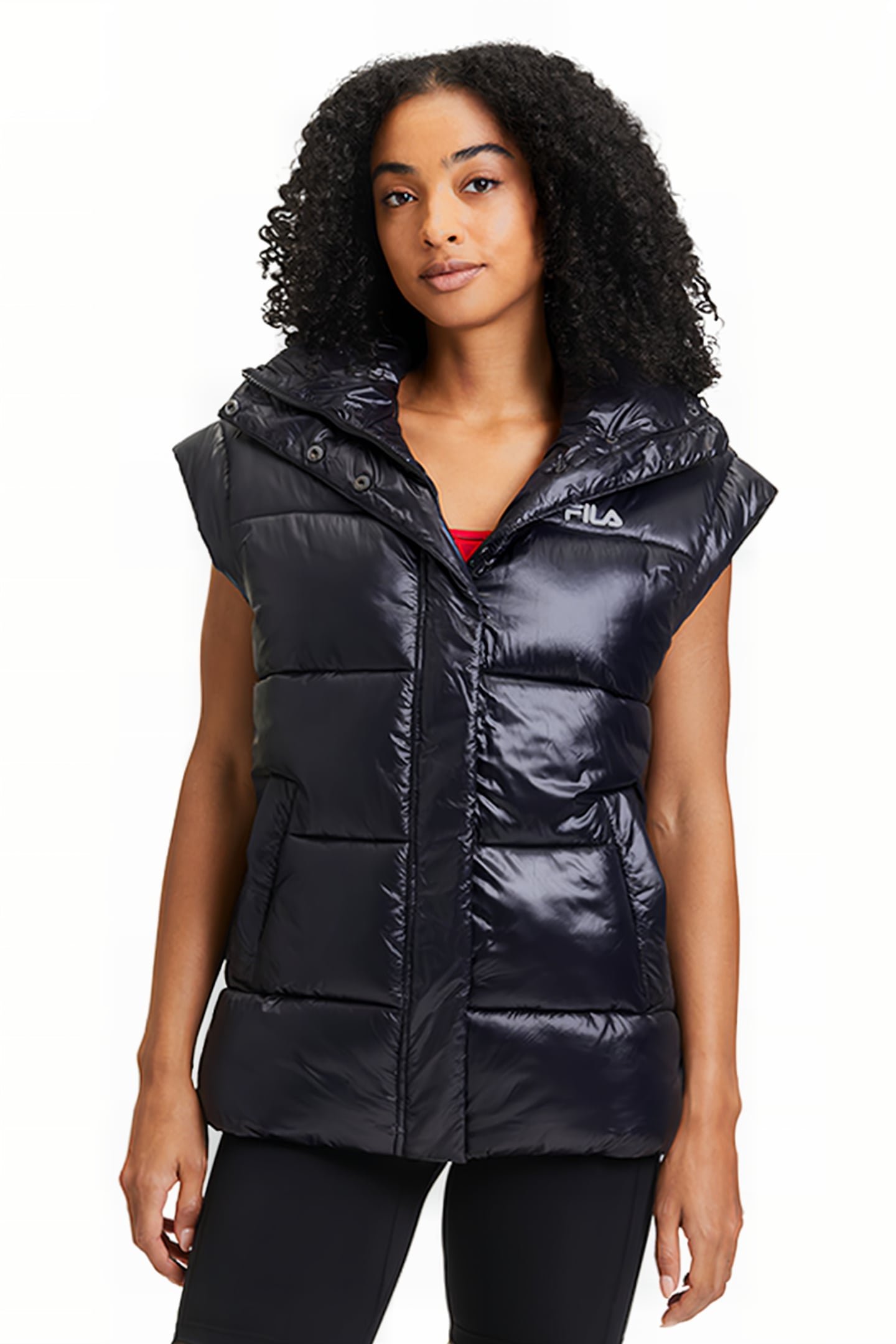 LUZK LONG PUFFER VEST BLACK 1