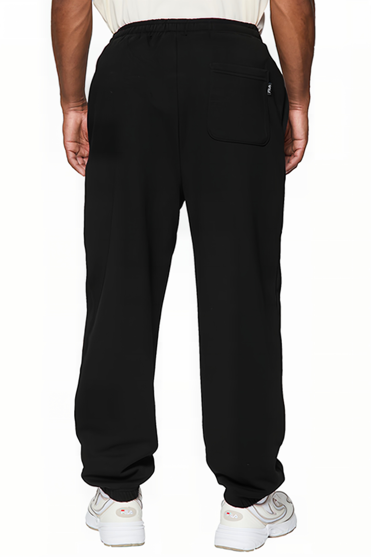 LEZHE GRAPHIC SWEAT PANTS BLACK 2