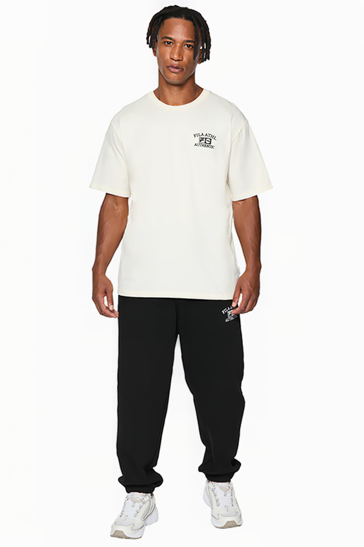 LEZHE GRAPHIC SWEAT PANTS BLACK 3