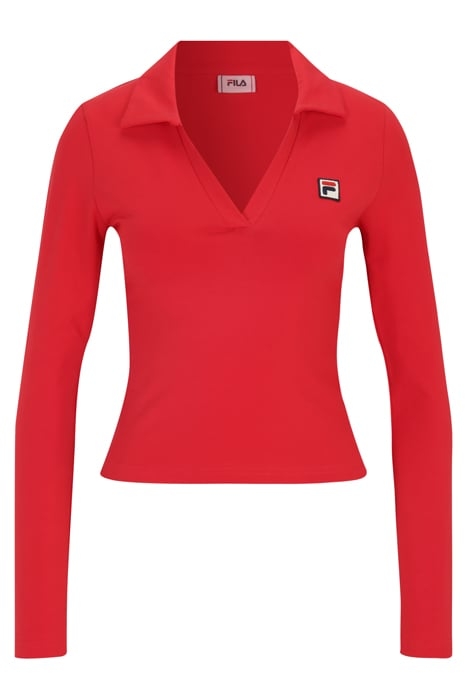 LEE LONGSLEEVE POLO SHIRT TRUE RED 4