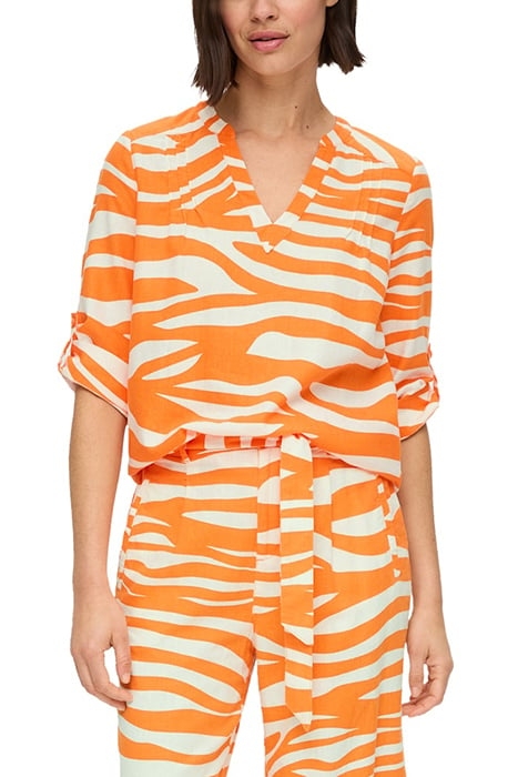 S.OLIVER BLOUSES ORANGE-WHITE 1