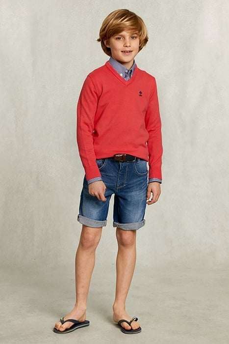 NORMAL FIT BASIC V-NECK PULLOVER COSMOPOLITAN PINK 3