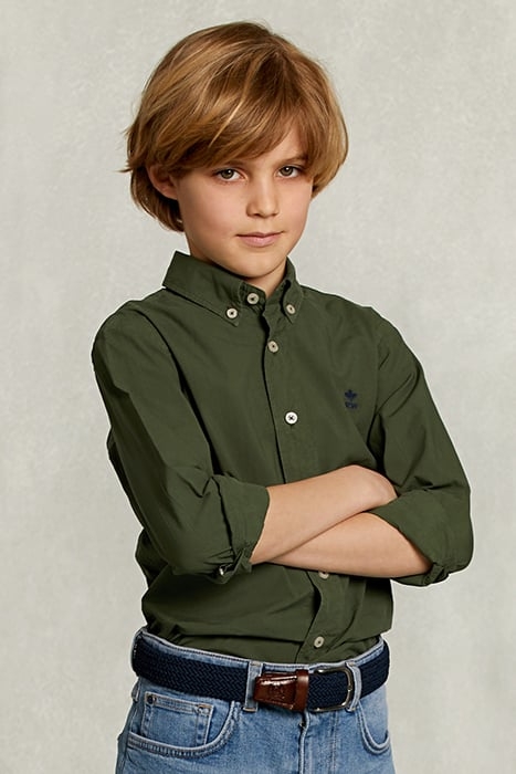 CUSTOM FIT POPLIN SHIRT TEA KHAKI 1