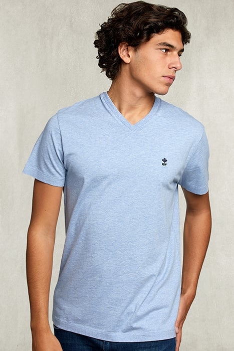 SLIM FIT PIMA COTTON T-SHIRT AIR MIX BLUE 1