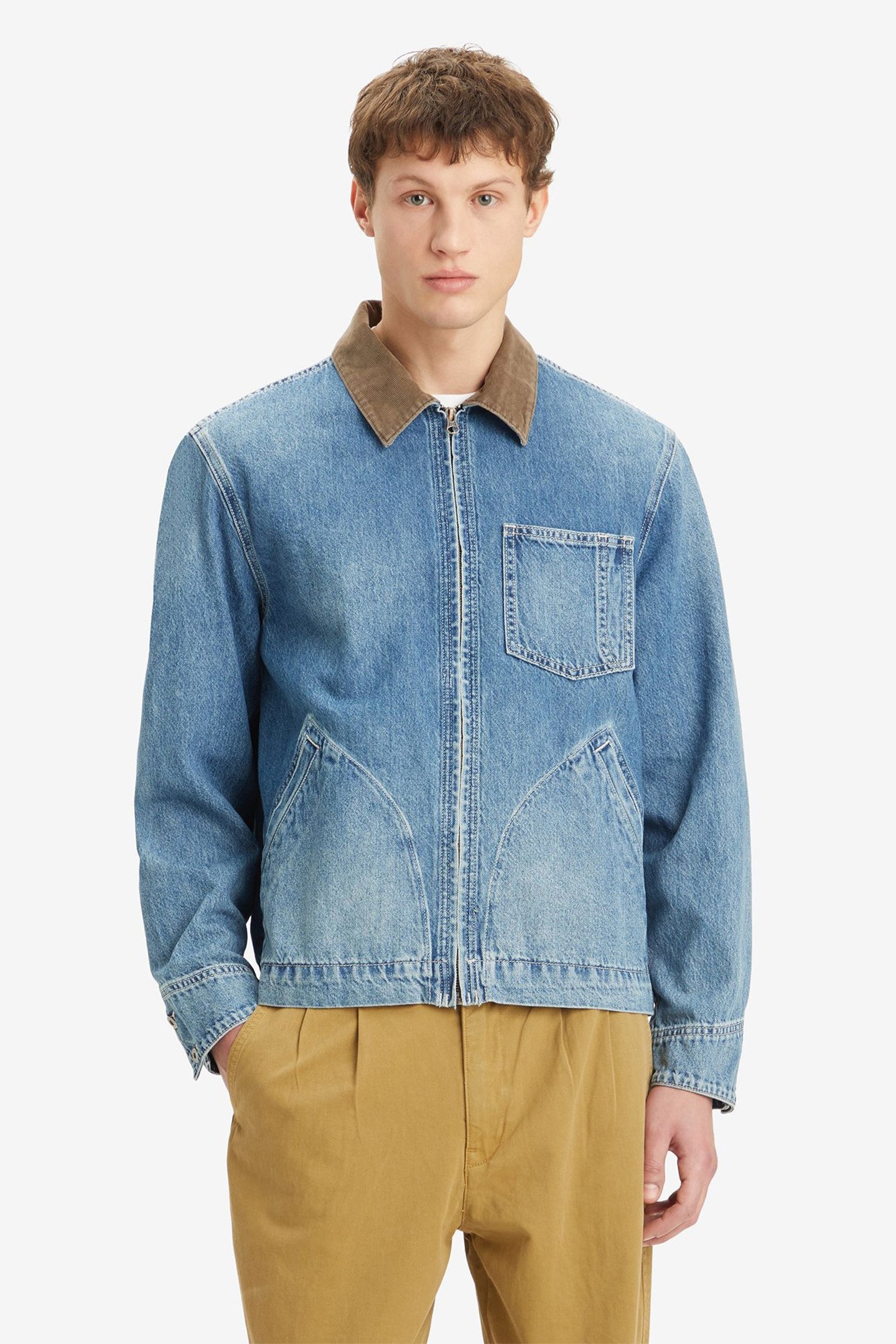FULL ZIP MECHANICS BARN JACKET IN DENIM 1