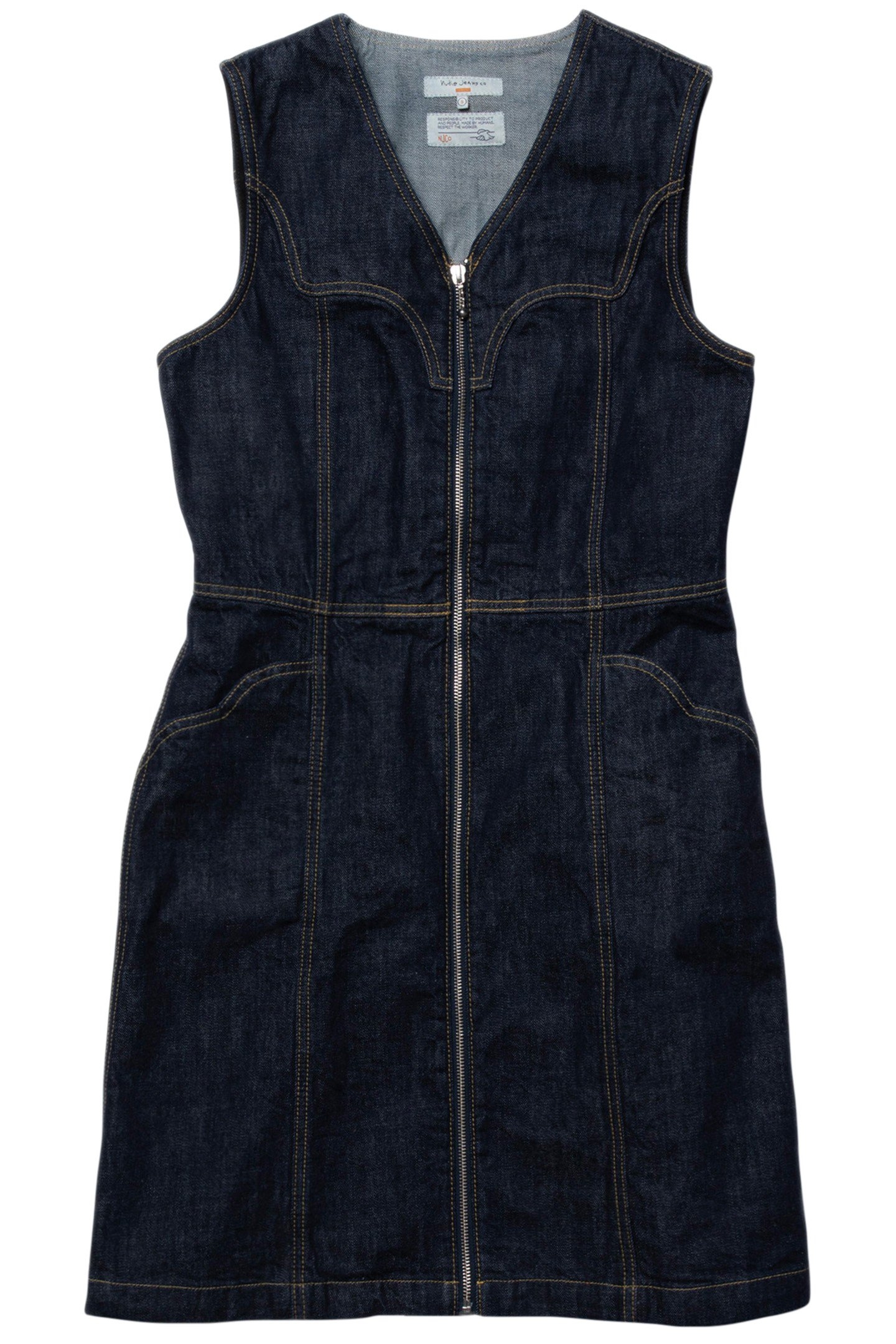 INA DENIM DRESS ONE WASH DARK BLUE 3