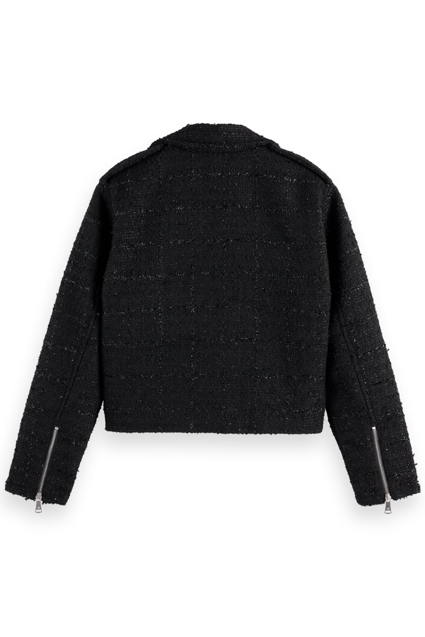 BOUCLE TWEED BIKER JACKET EVENING BLACK 2