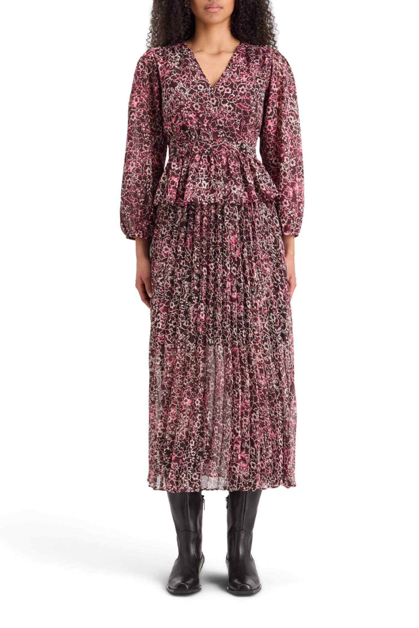 PLEATED PRINTED SKIRT SHIBORI FLORAL PINK 5