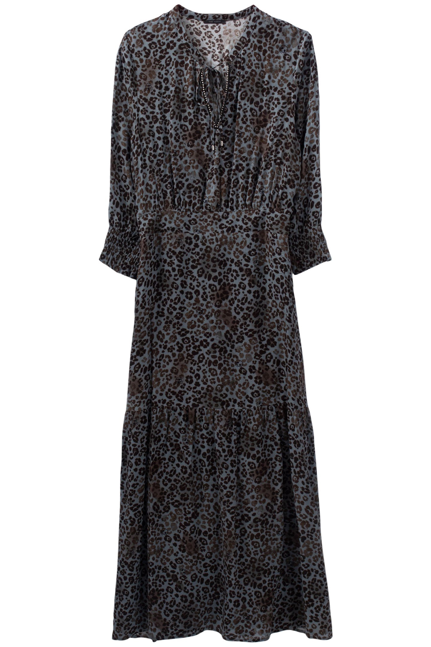 BLUE LENZING™ ECOVERO™ ROCK LEOPARD LONG DRESS 2