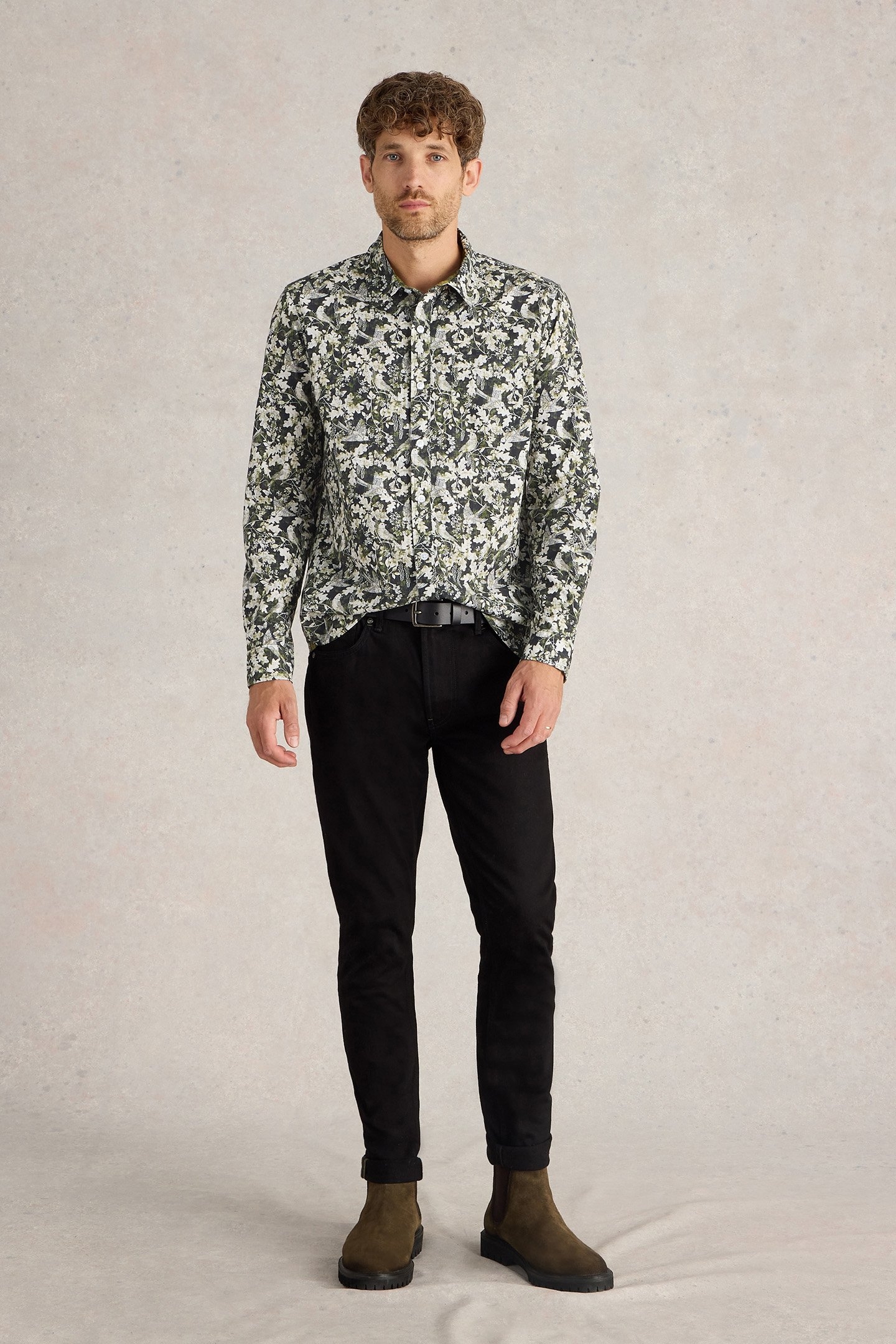 HAWTHORN BIRD PRINTED SHIRT BLACK MULTI 1