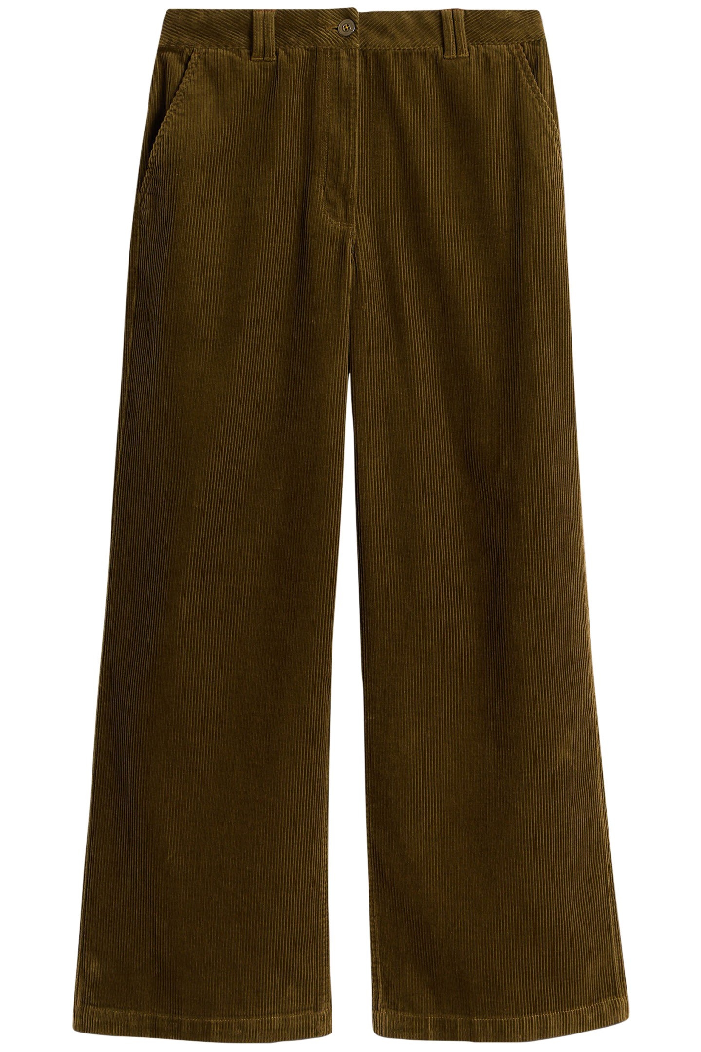 BELLE CORD WIDE LEG TROUSER KHAKI GREEN 3