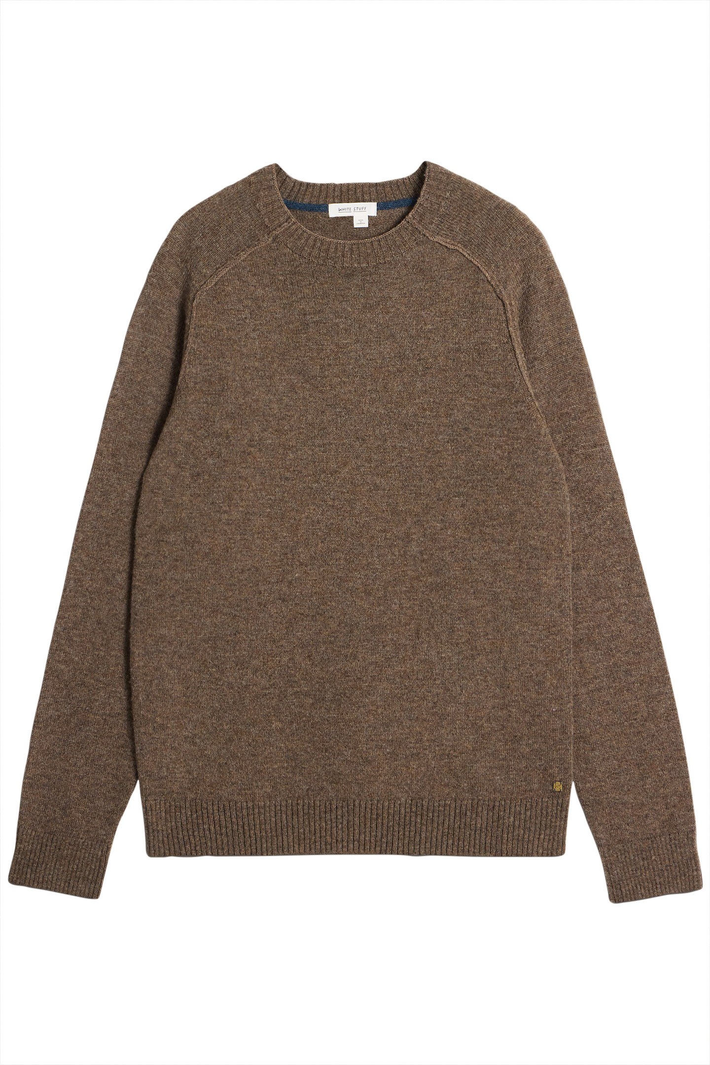 LAMBSWOOL CREW NECK JUMPER DARK NATURAL 3