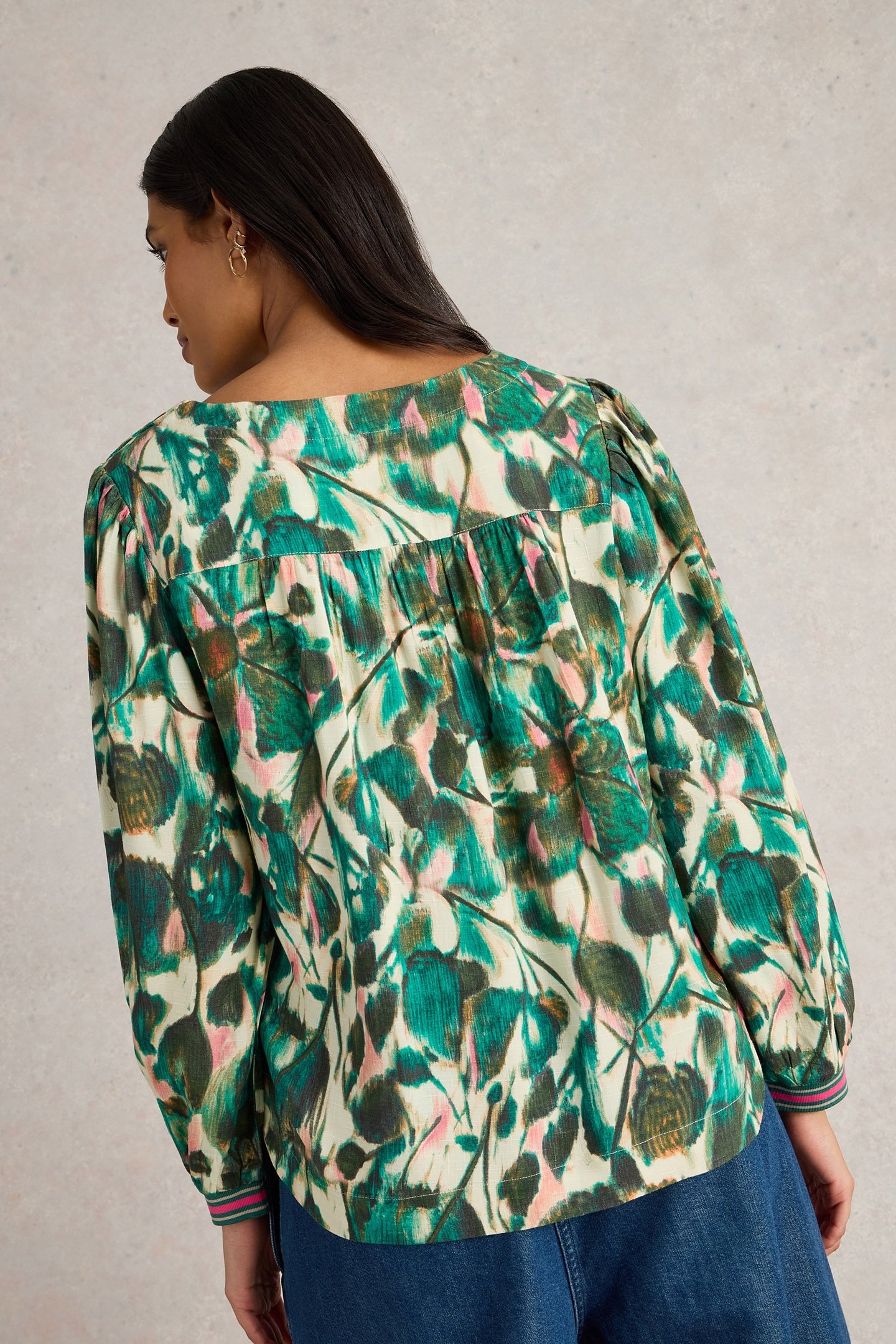 ANGIE TOP GREEN PRINT 2