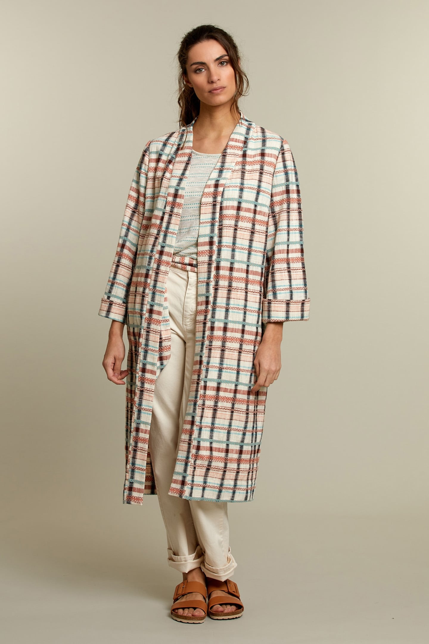 MULTICOLOR CHECKED KIMONO 3