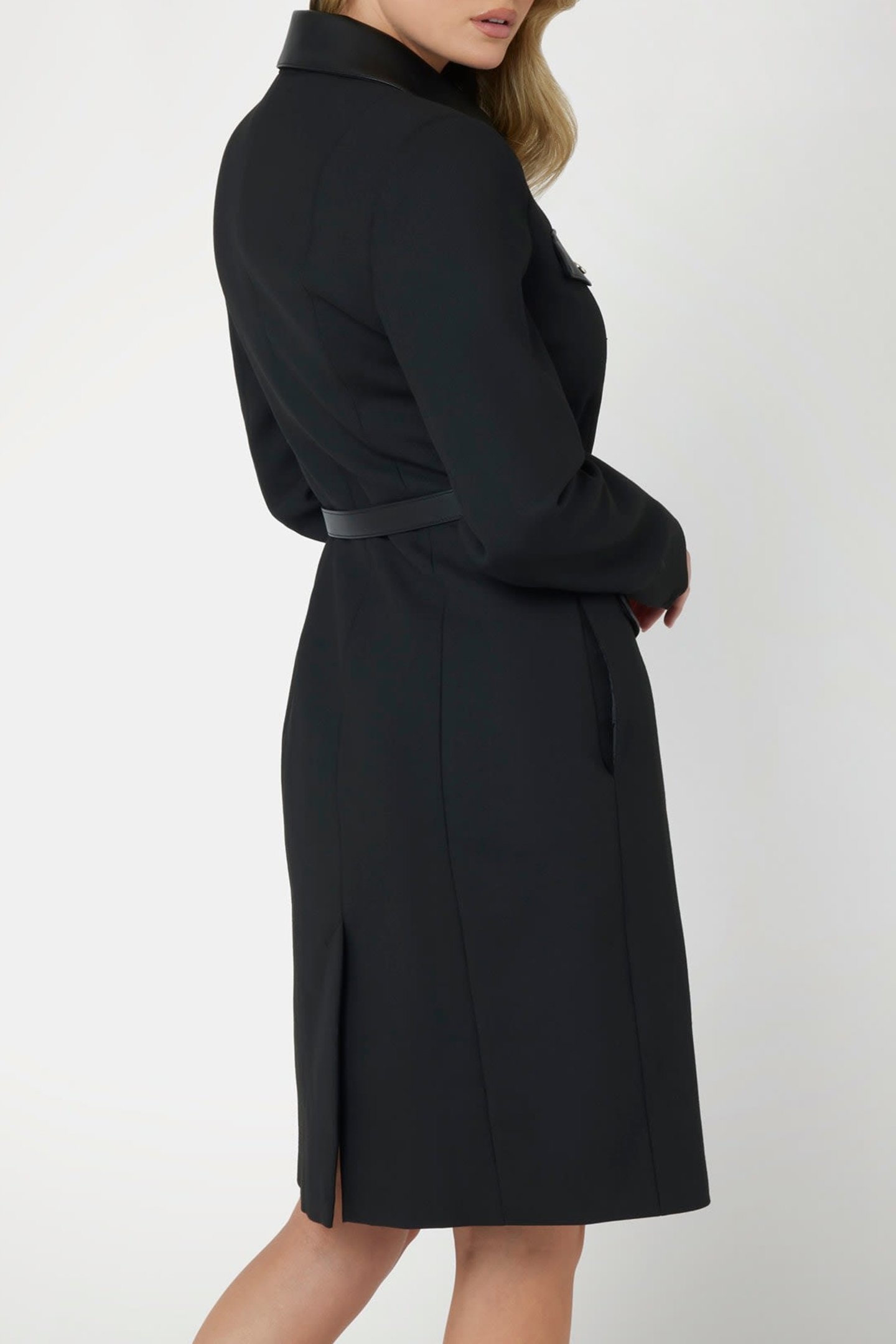 DILETTA BELTED LONG JET BLACK A996 2