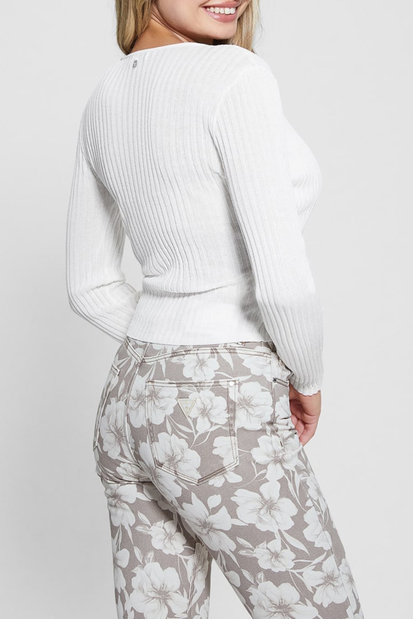 GUESS ECO LS FAUX DBL LAYER RE DOVE WHITE 2