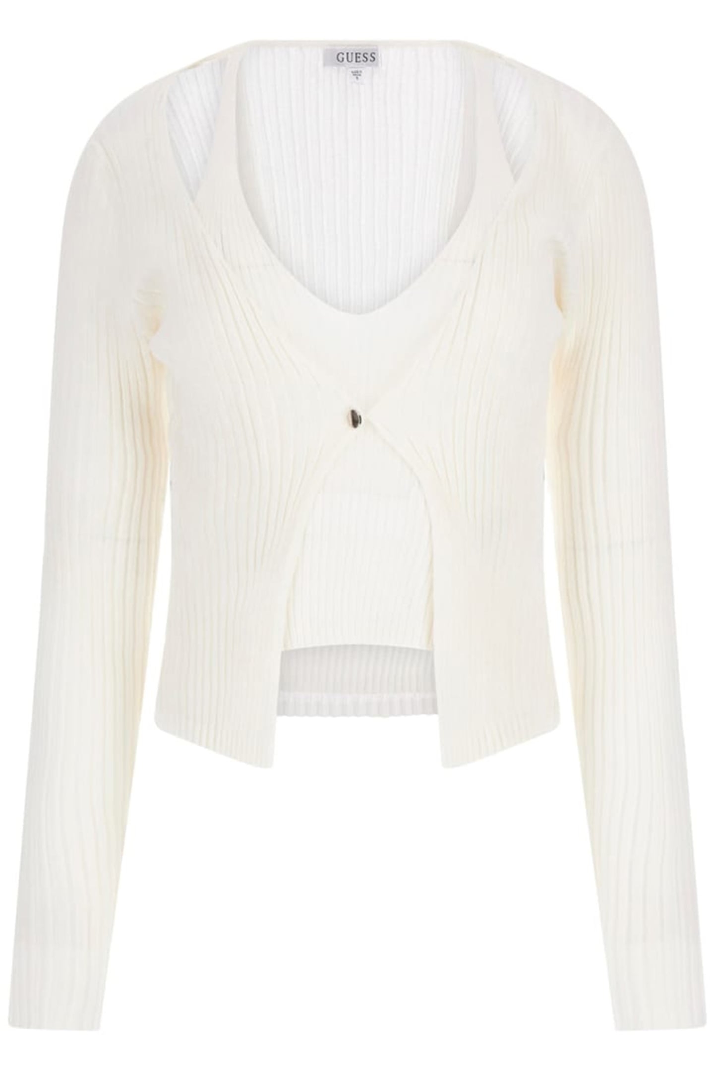 GUESS ECO LS FAUX DBL LAYER RE DOVE WHITE 4