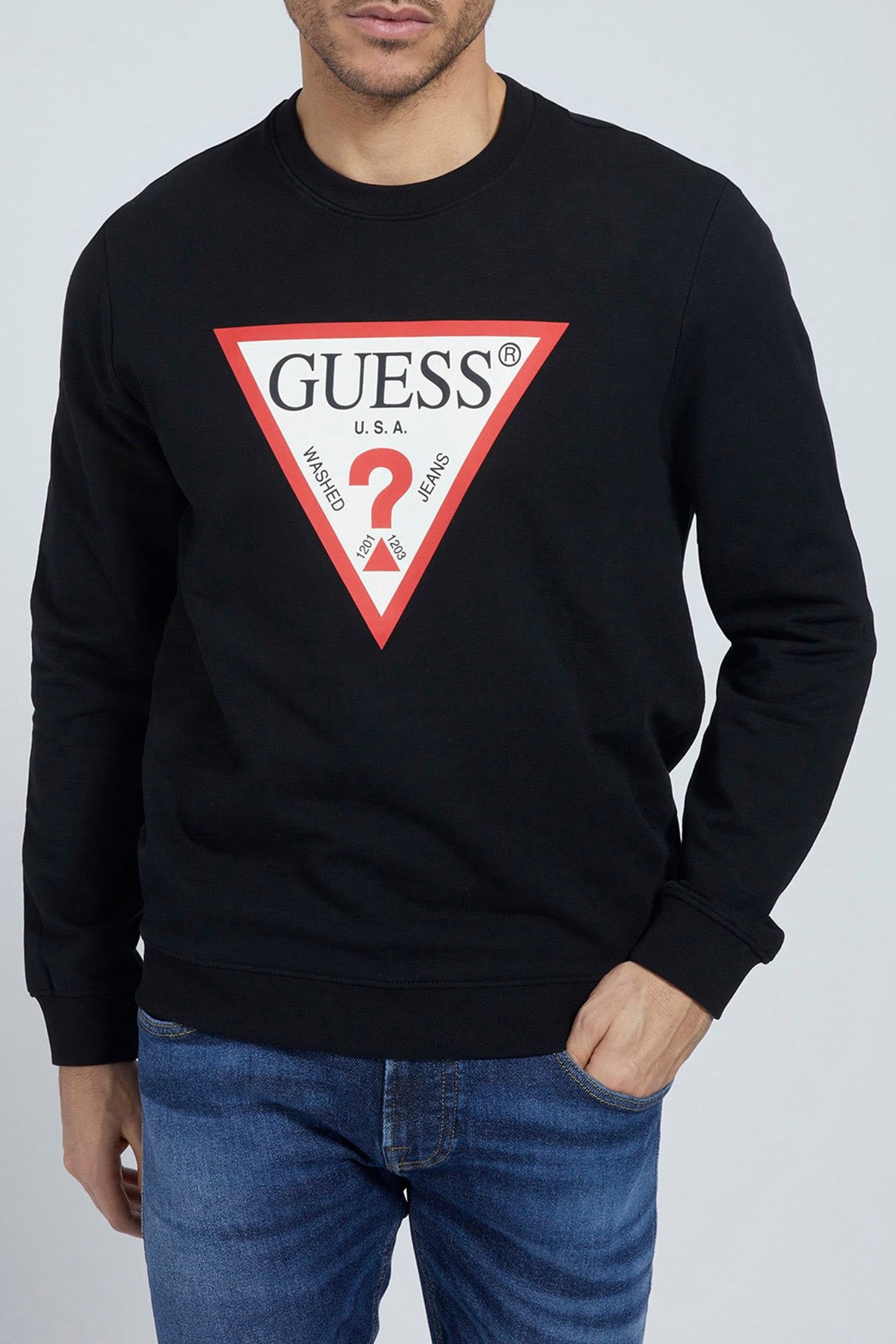 GUESS ECO AUDLEY CN FLEECE JET BLACK A996 1