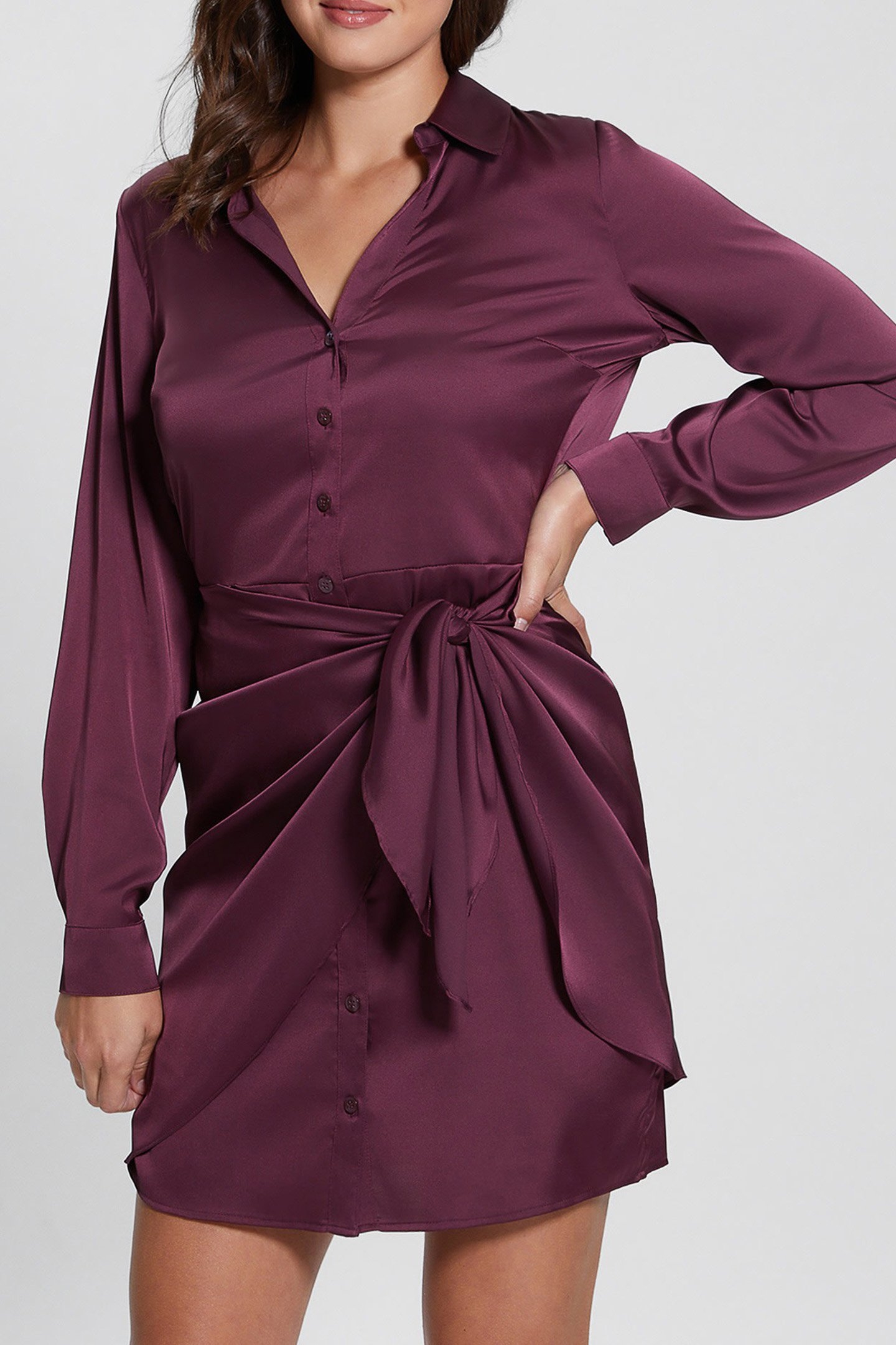 ES LS ALYA DRESS BLACK CHERRY 1