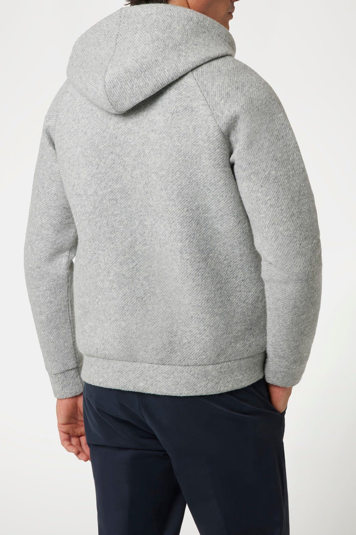 FULL ZIP HOODED FLEE LIGHT STONE HEATHER 2