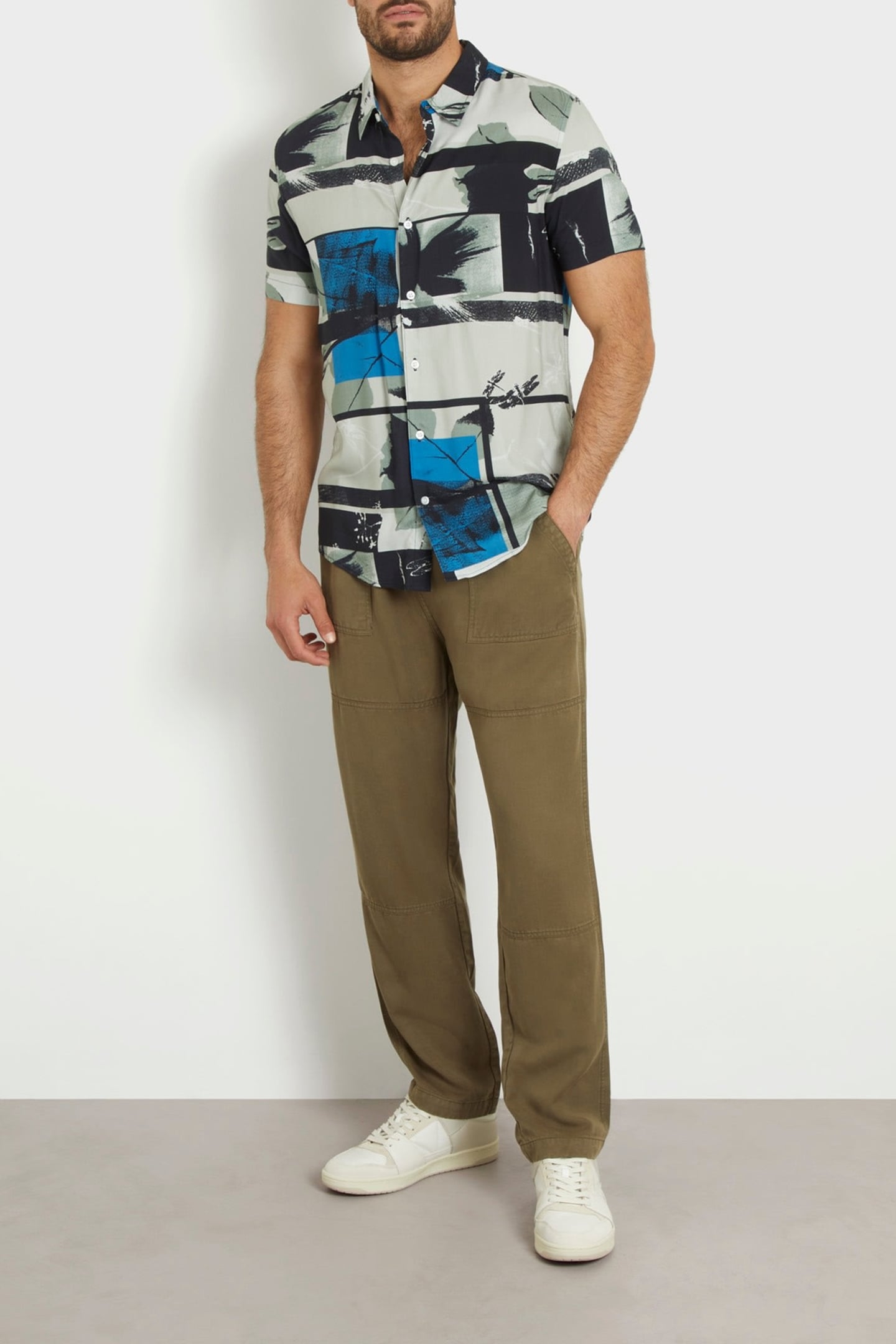 GUESS ECO BOWIE DRAW CORD PANT OAK TREE MULTI 3