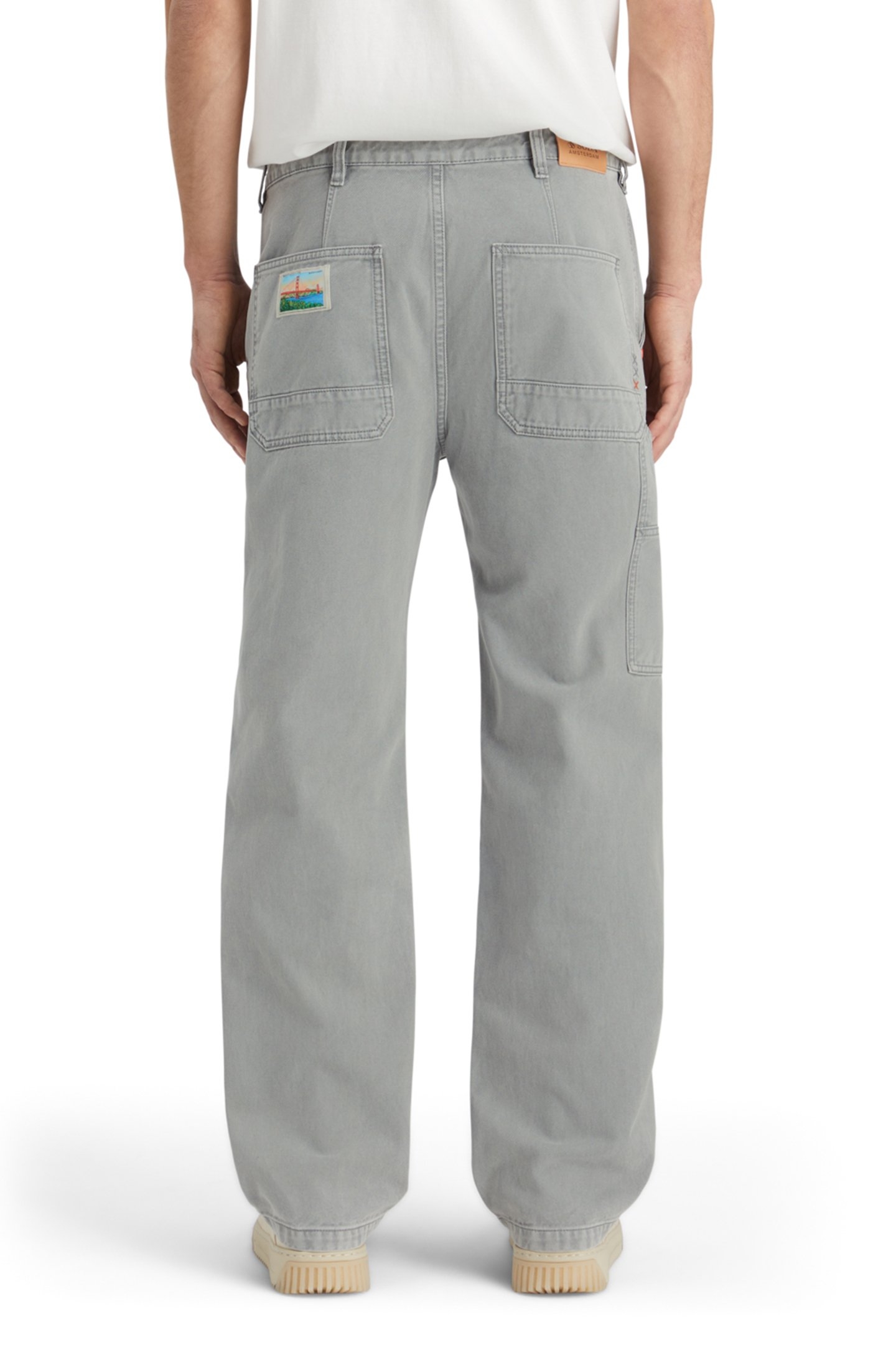 VERVE - ACID WASHED COTTON-BLEND WORKER PANT ASPHALT 2