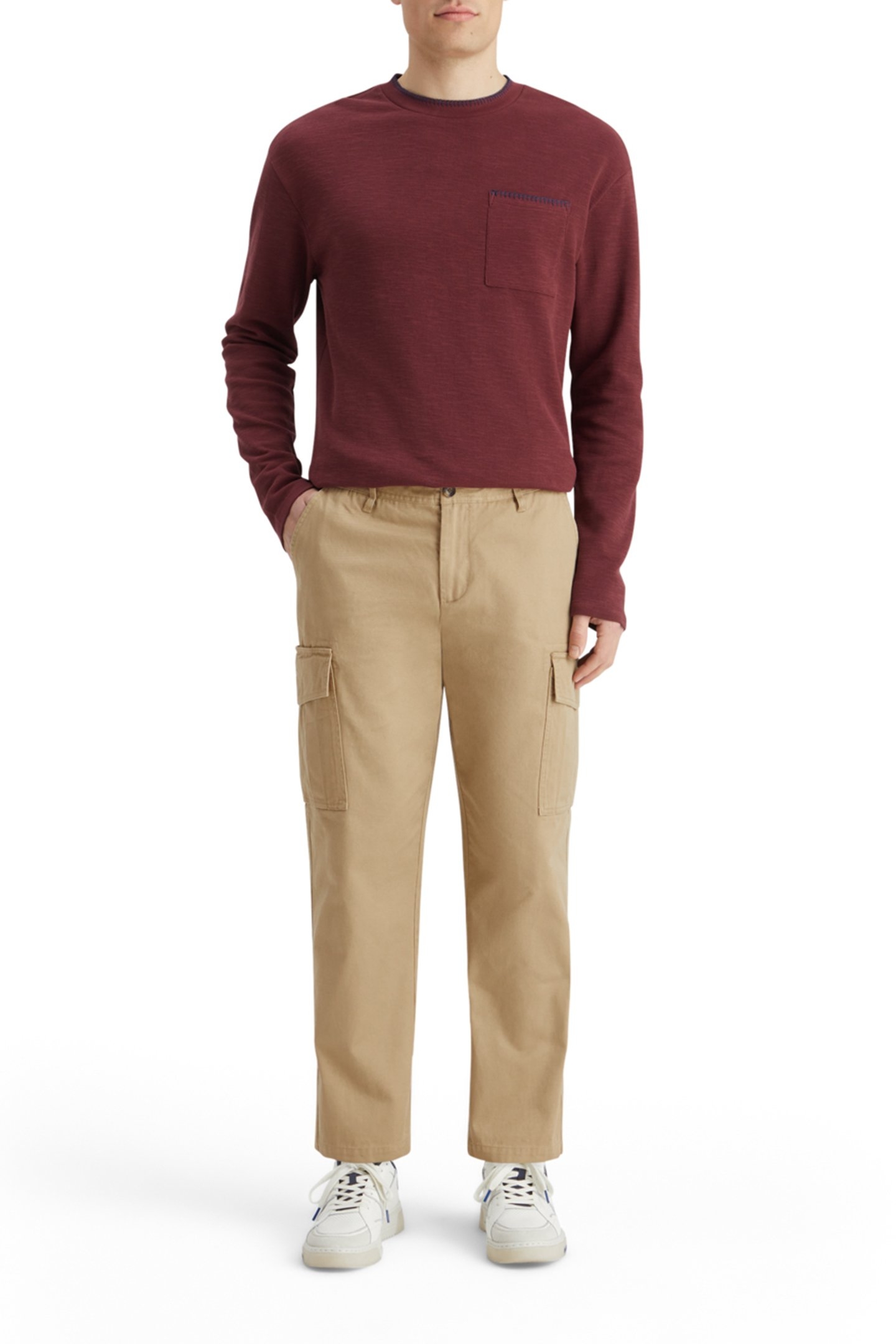 LOOSE TAPERED COTTON-TWILL CARGO PANT DESERT SAND 3