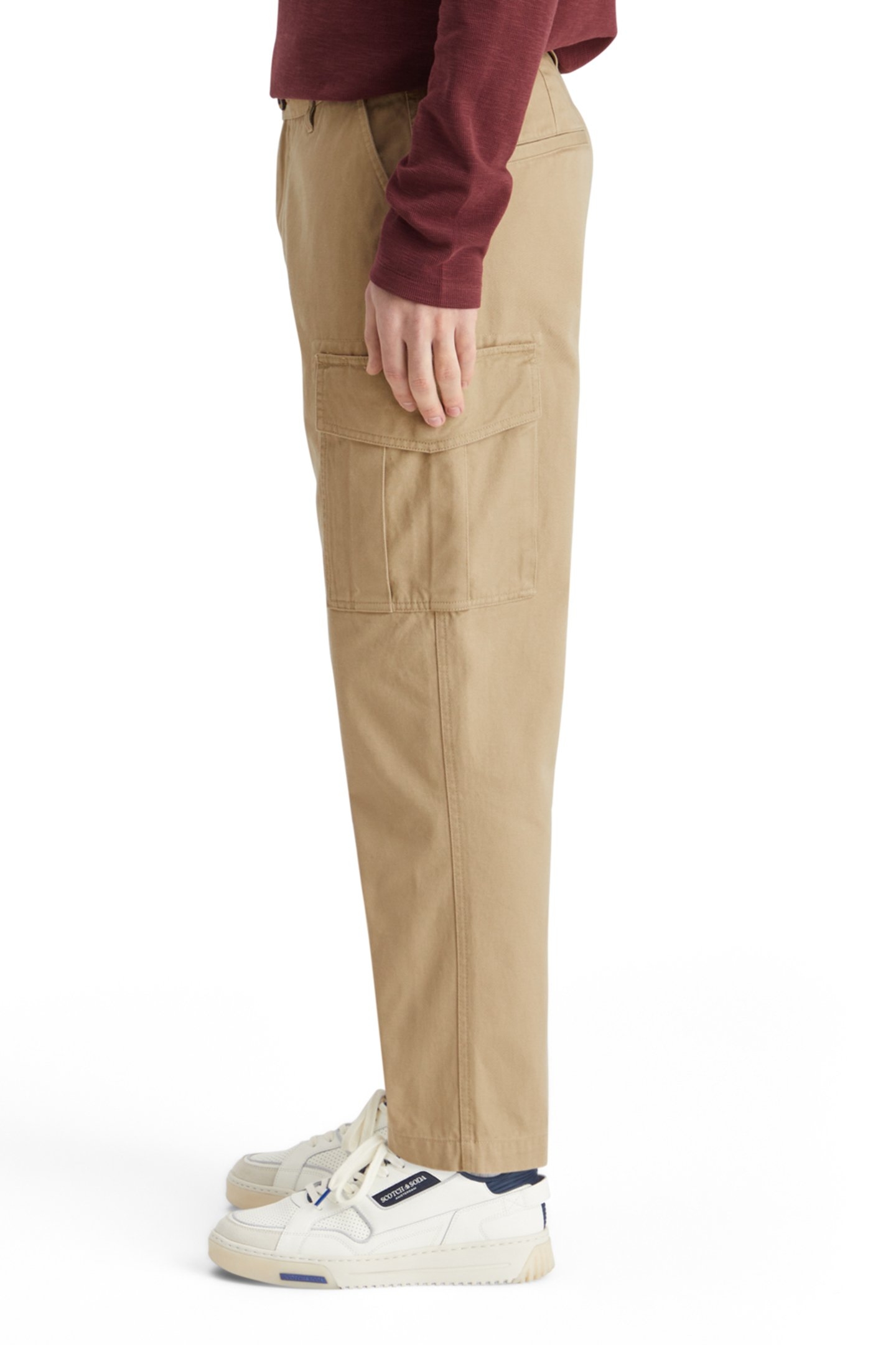 LOOSE TAPERED COTTON-TWILL CARGO PANT DESERT SAND 7