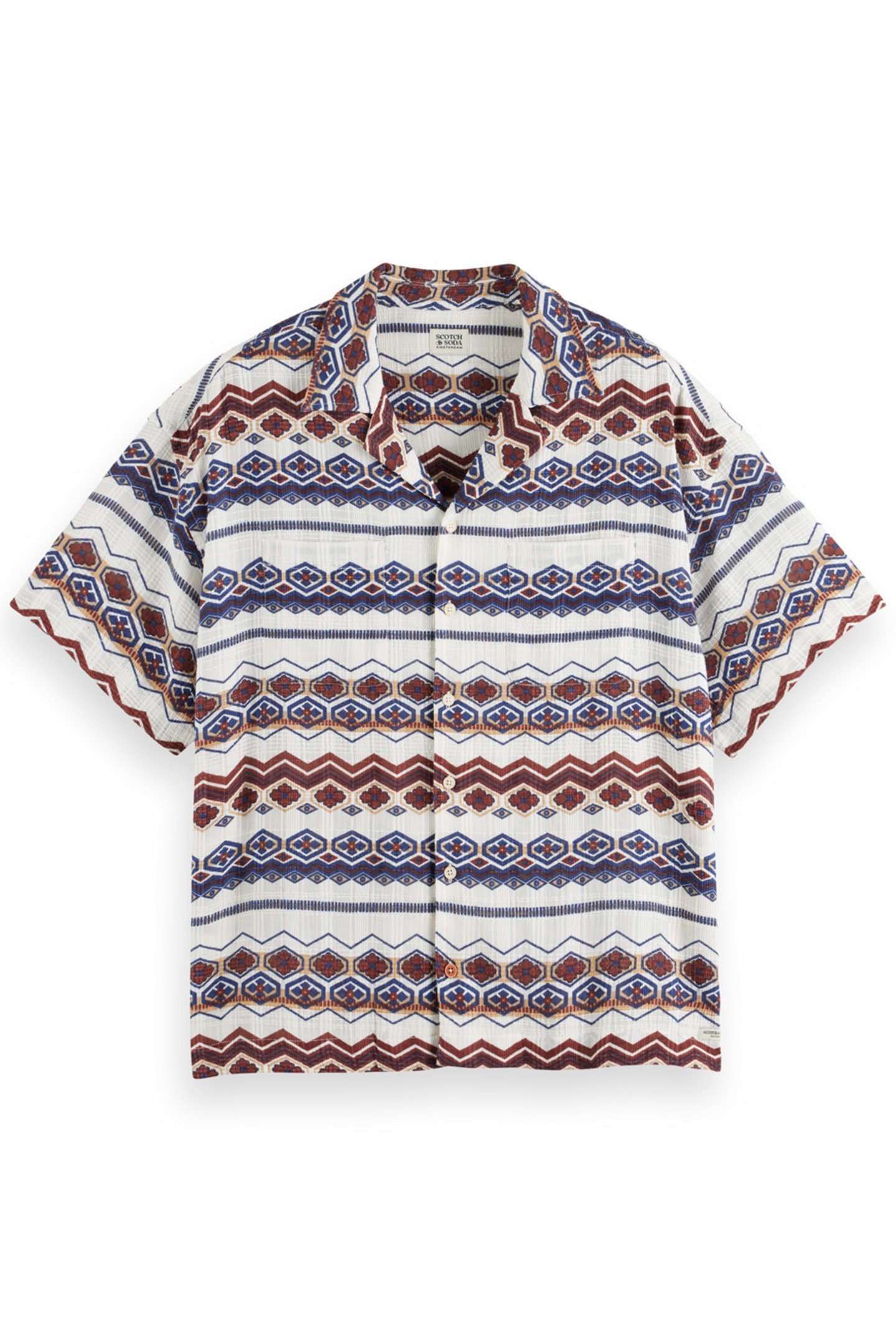 STRUCTURED PRINTED STRIPE SHIRT RED BLUE MULTI 4