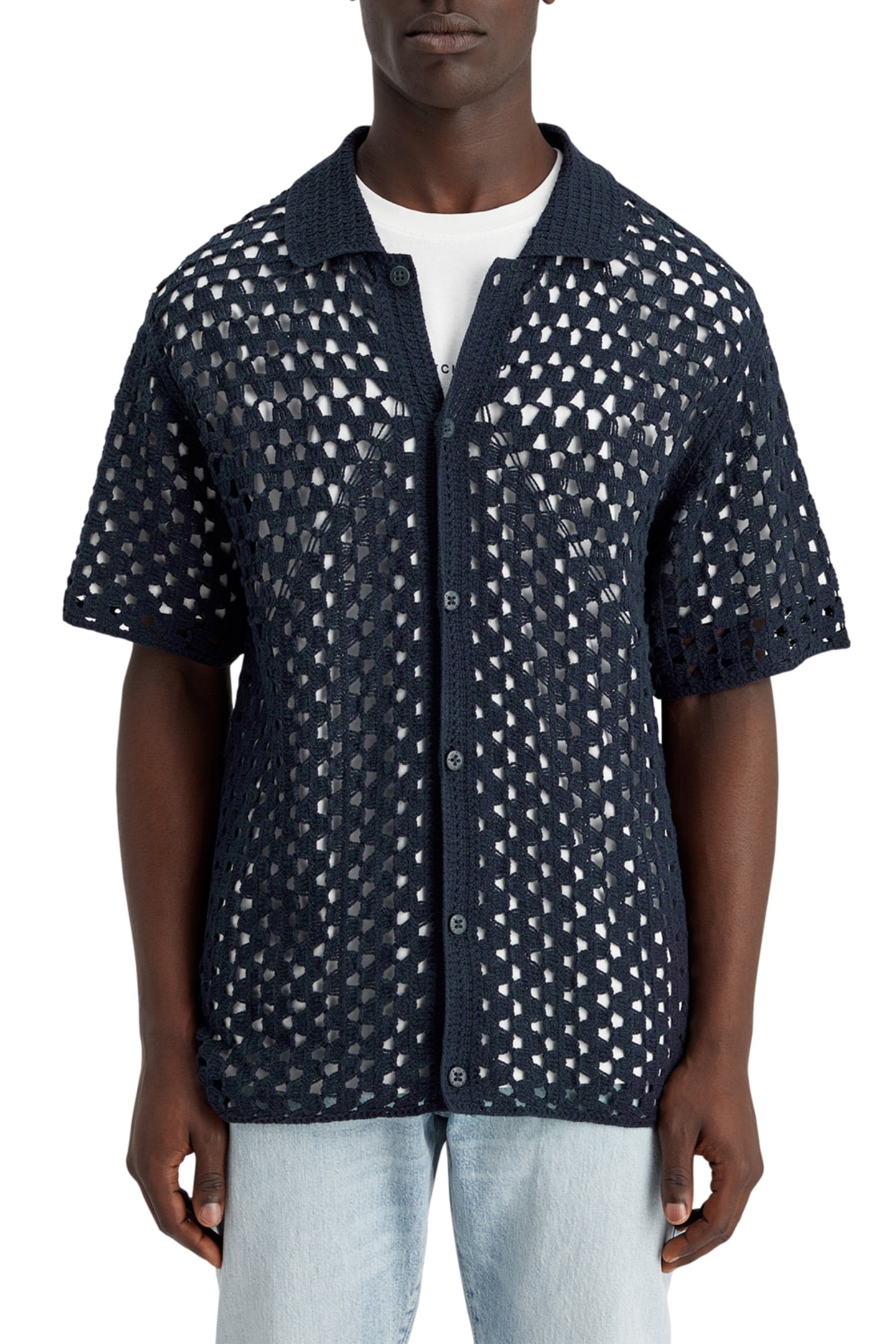 CROCHET KNITTED POLO SHORT SLEEVE NIGHT 1