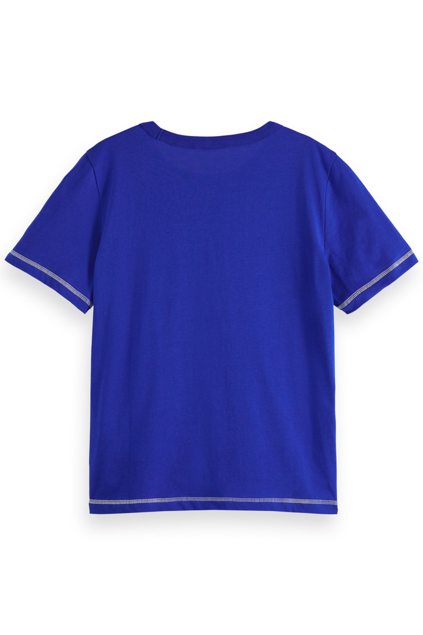 REGULAR FIT T-SHIRT WITH FLATLOCK DETAIL ELECTRIC BLUE 5