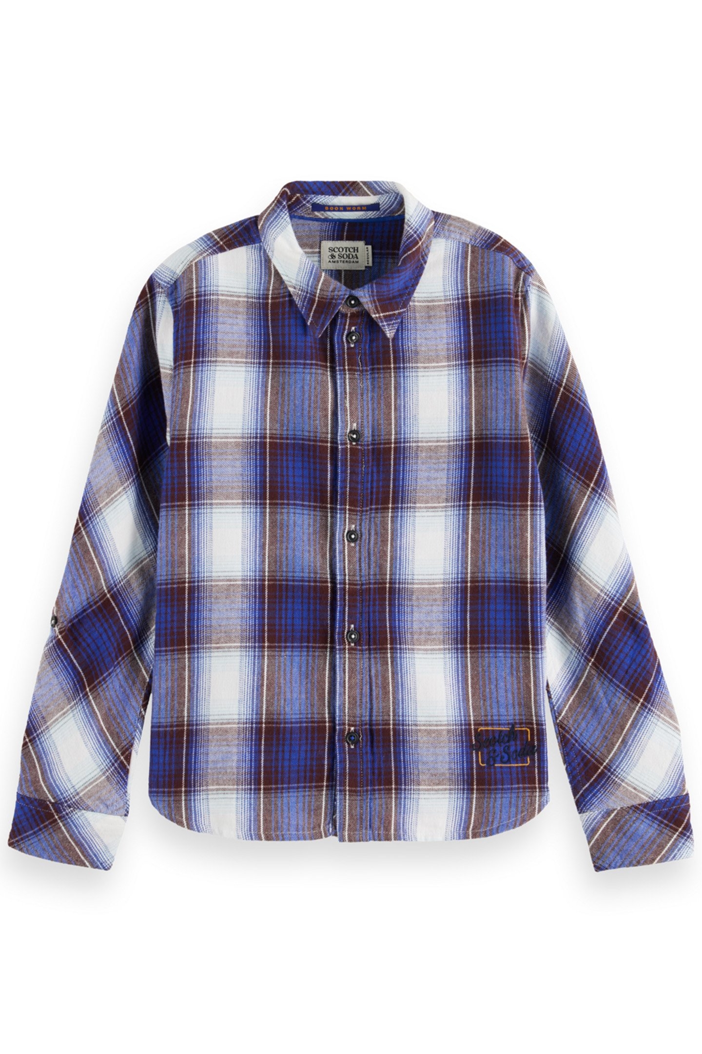 BOY REGULAR-FIT YARN-DYED CHECKED FLANNEL SHIRT BOOKWORM/ROA 1