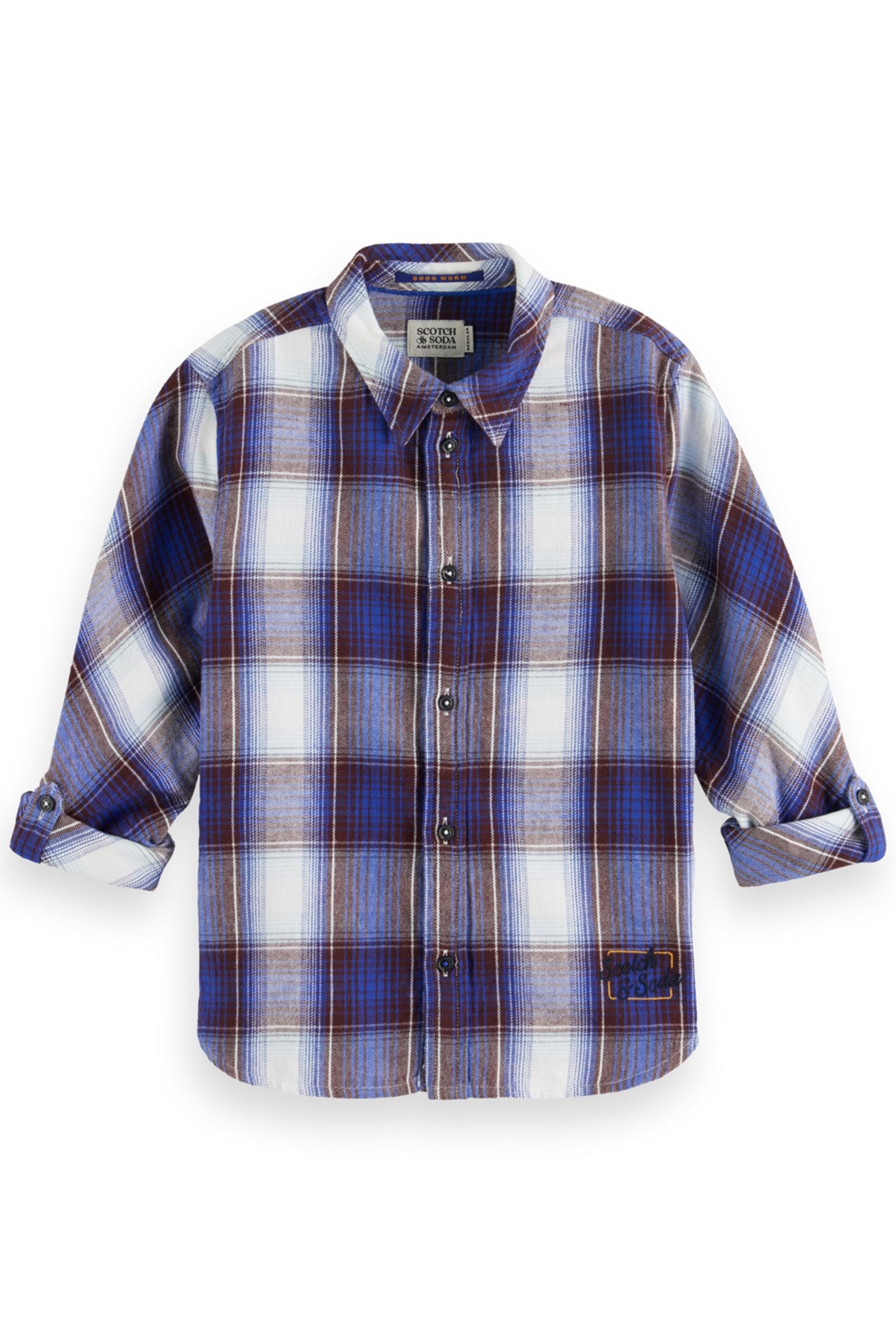 BOY REGULAR-FIT YARN-DYED CHECKED FLANNEL SHIRT BOOKWORM/ROA 3