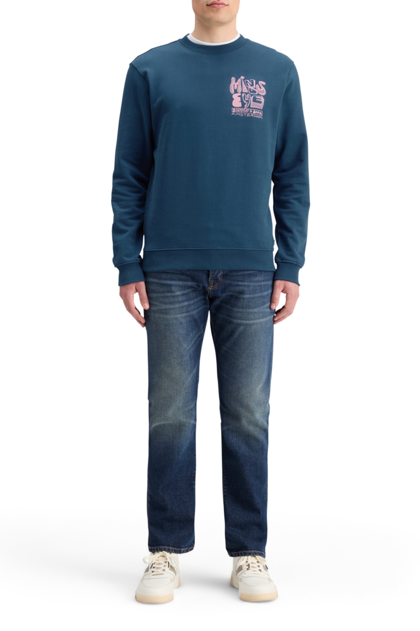 LEFT CHEST ARTWORK SWEATSHIRT HERITAGE BLUE 3