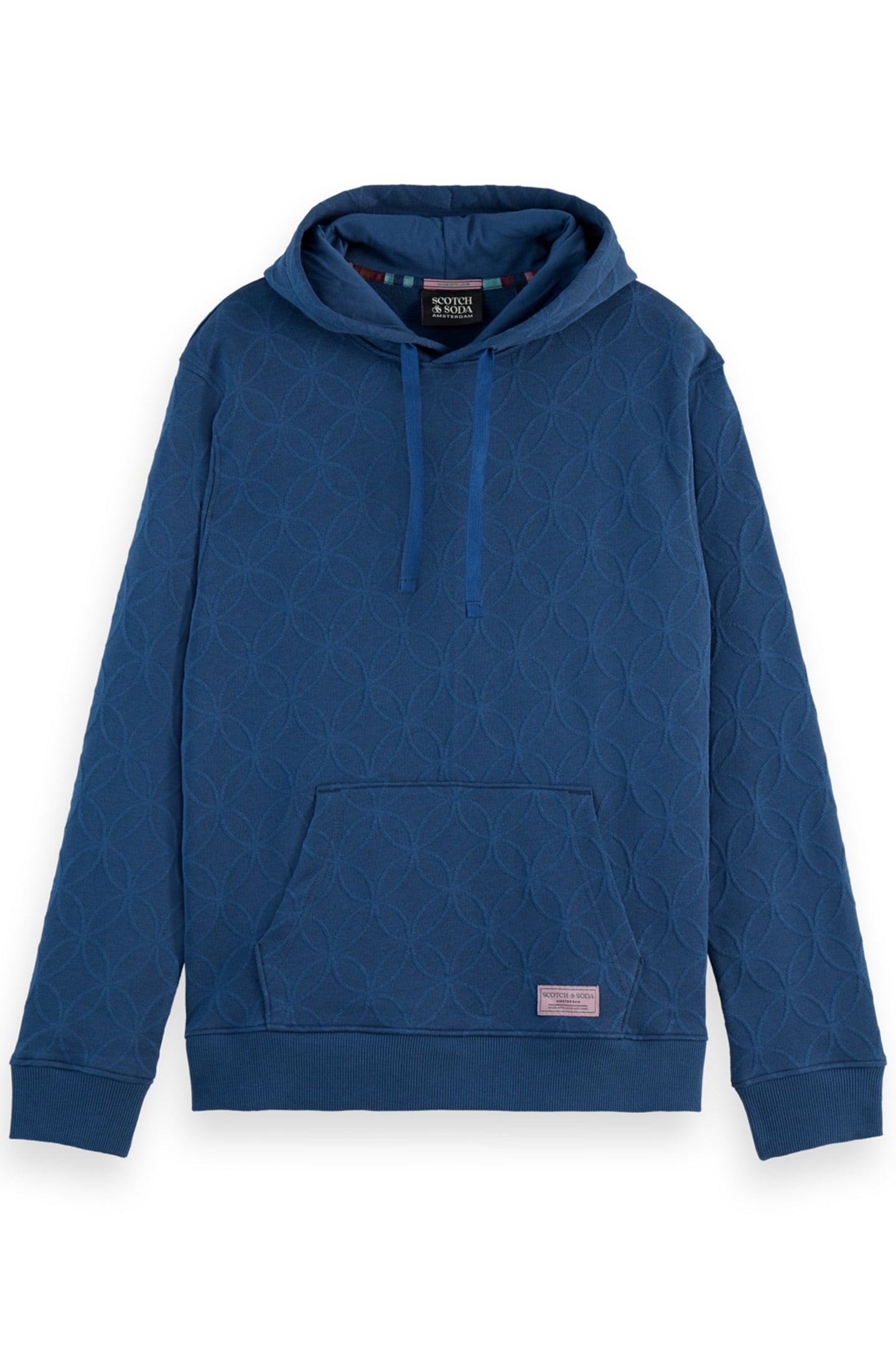 JACQUARD TERRY HOODIE HERITAGE BLUE 3