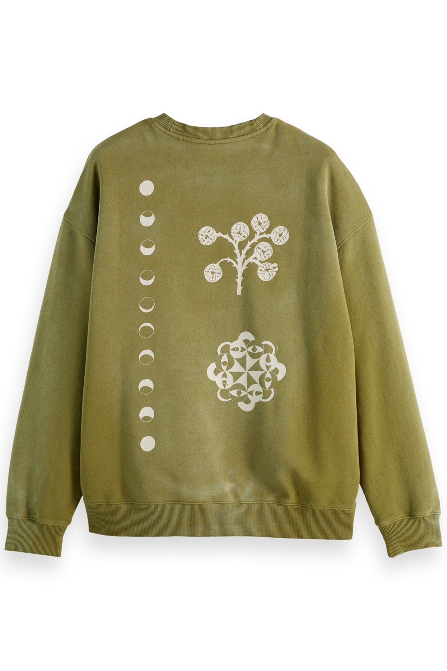 GARMENT DYED ARTWORK SWEATSHIRT MOSS GREEN 5