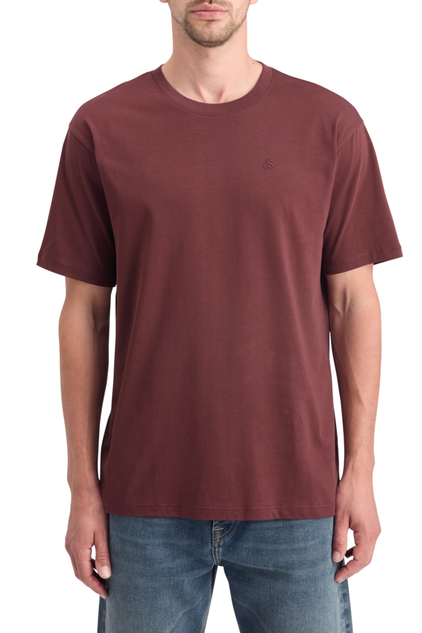 ESSENTIAL REGULAR FIT LOGO T-SHIRT DARK GRAPE 1