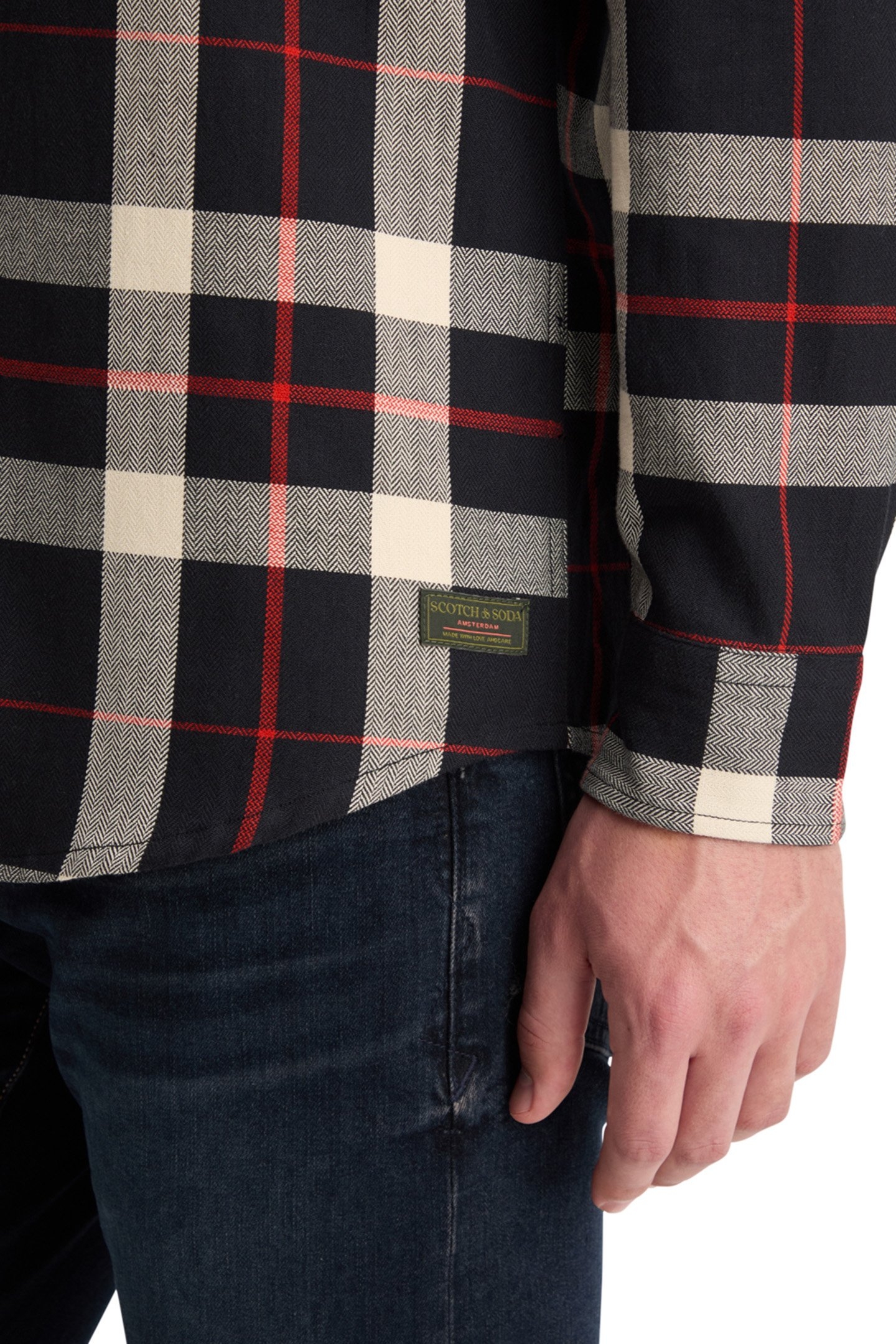 HERRINGBONE CHECK SHIRT BLACK CHECK 7