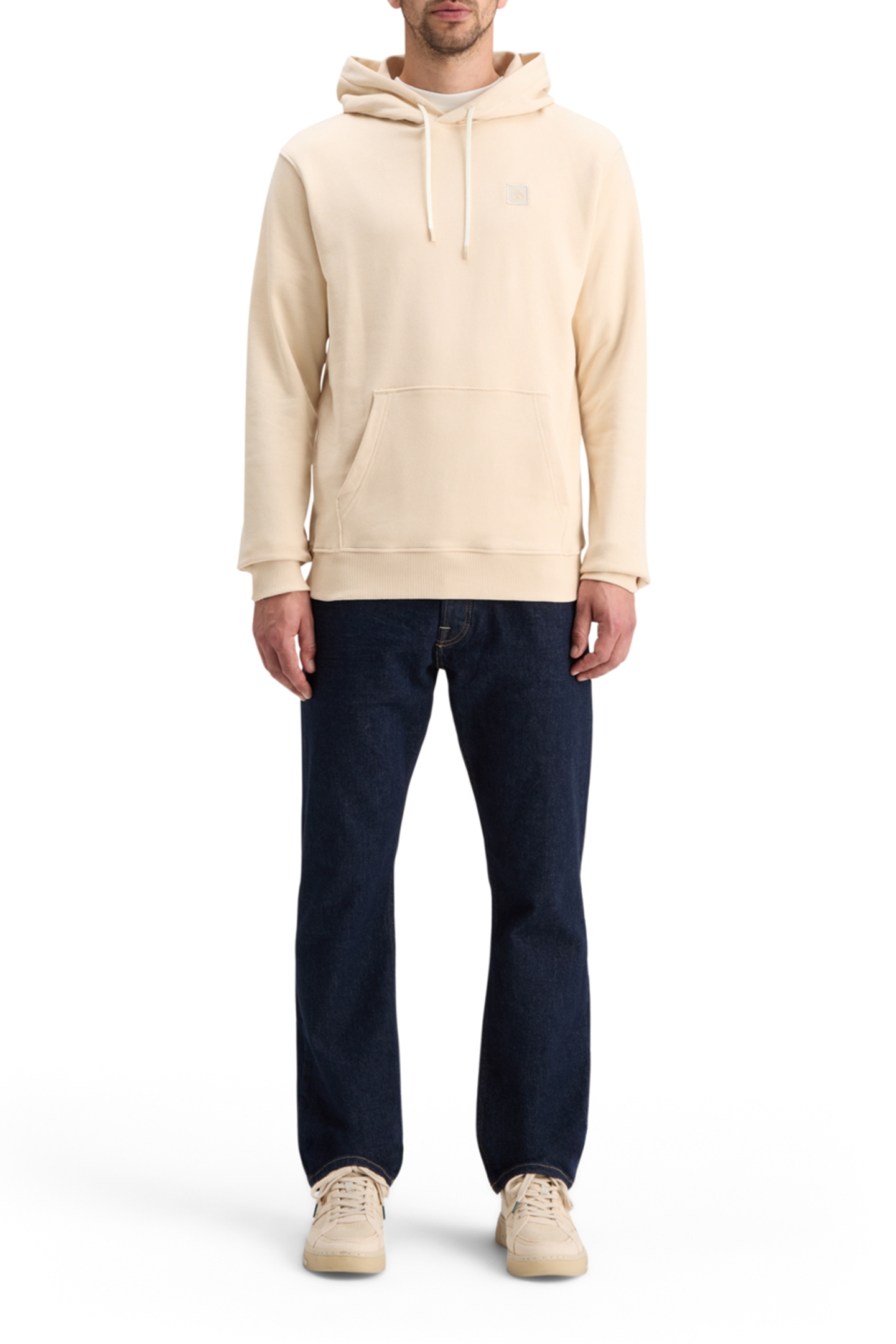 ESSENTIAL LOGO BADGE HOODIE PARCHMENT 3