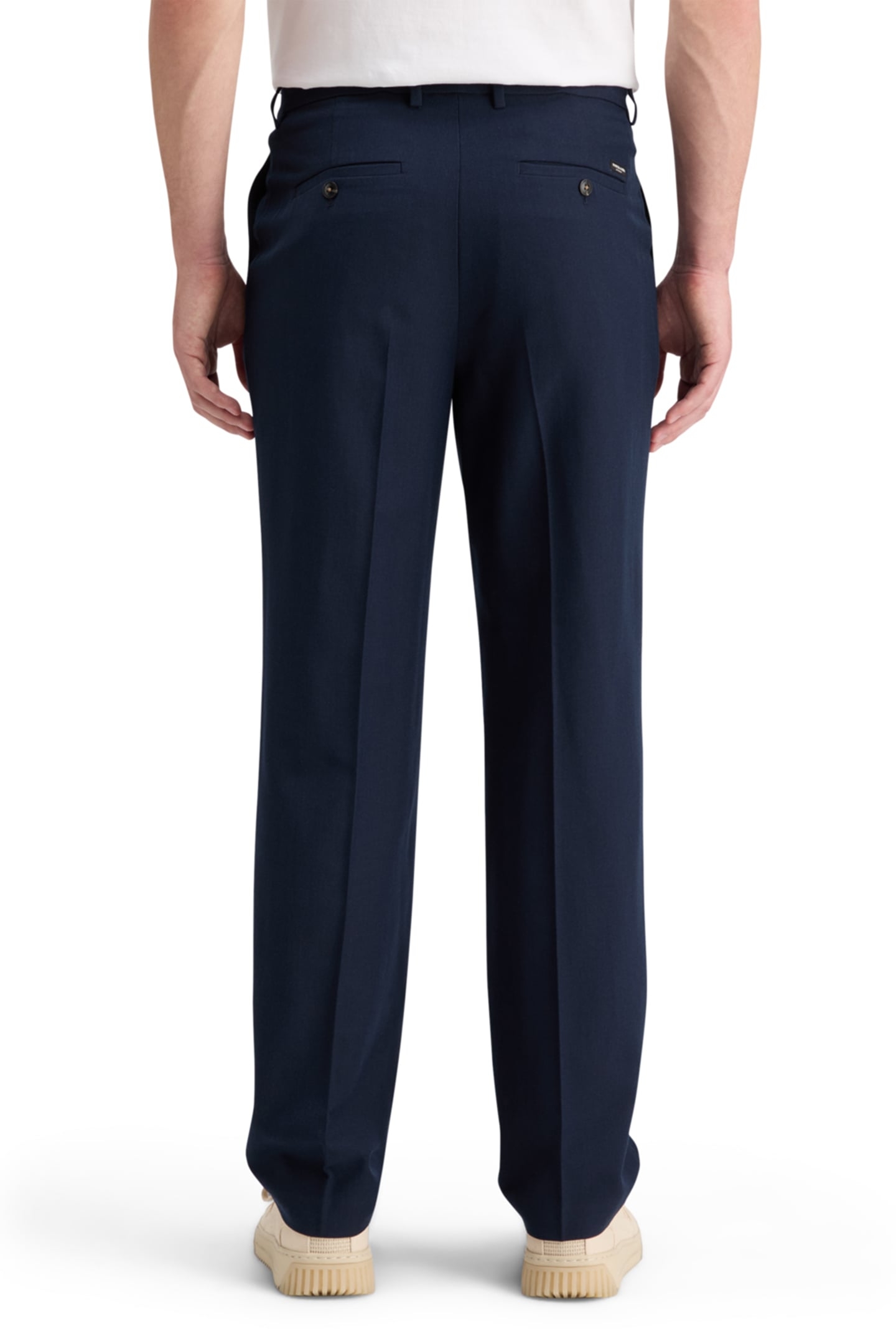 RELAXED STRAIGHT FIT PLEATED WOOL BLEND CHINO NIGHT 2